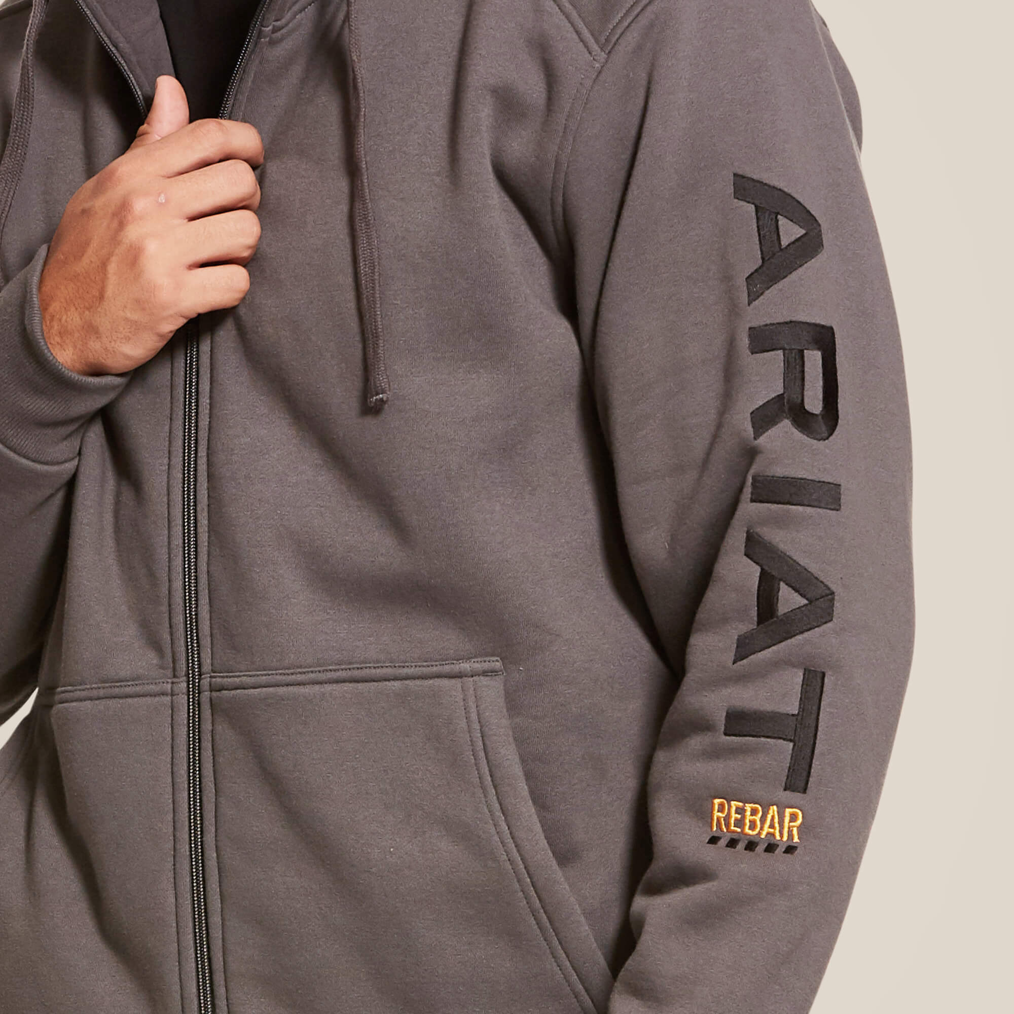 Ariat Men's Rebar All-Weather Full Zip Hoodie - Image 2