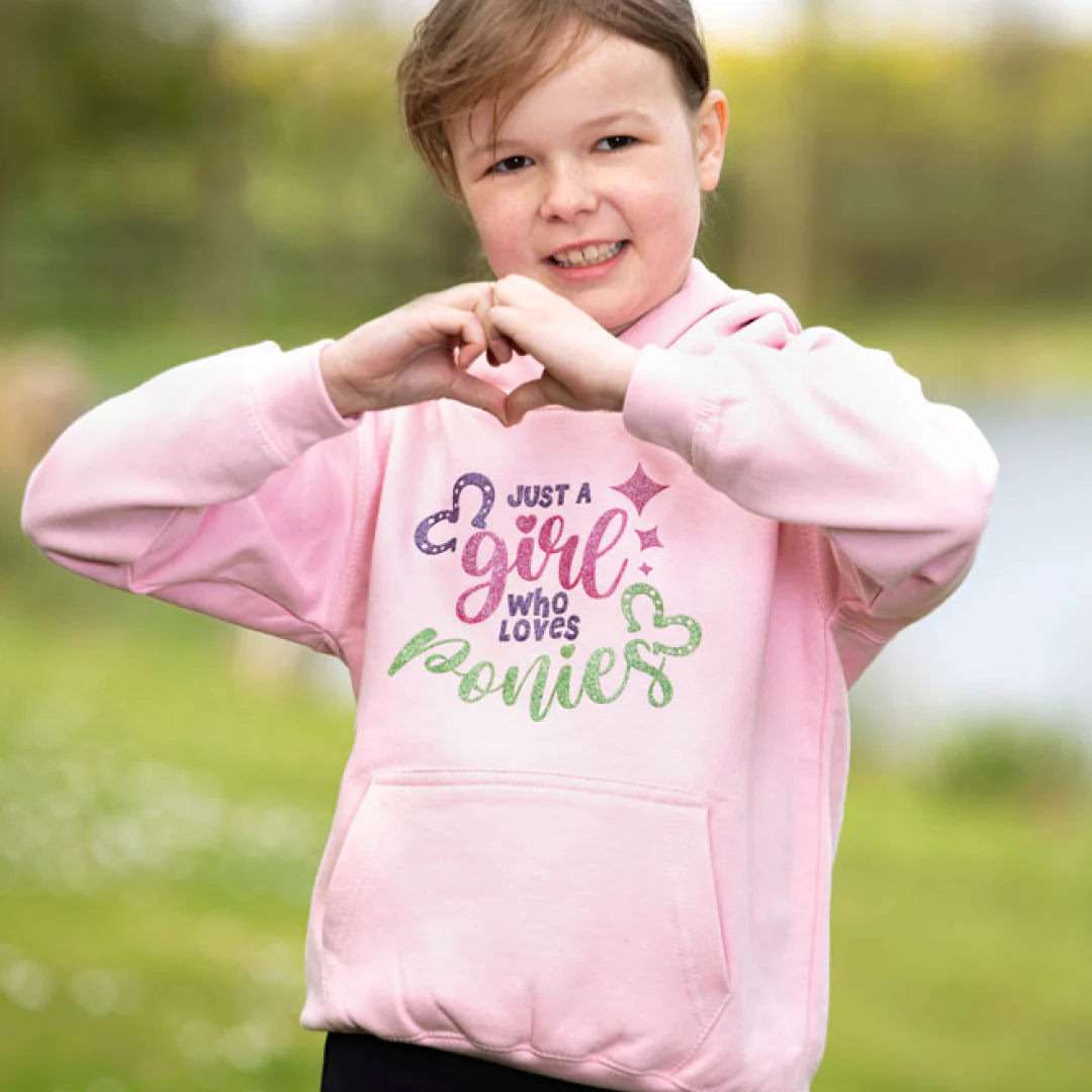 British Country Collection Just A Girl Who Loves Ponies Slogan Hoodie - Image 2