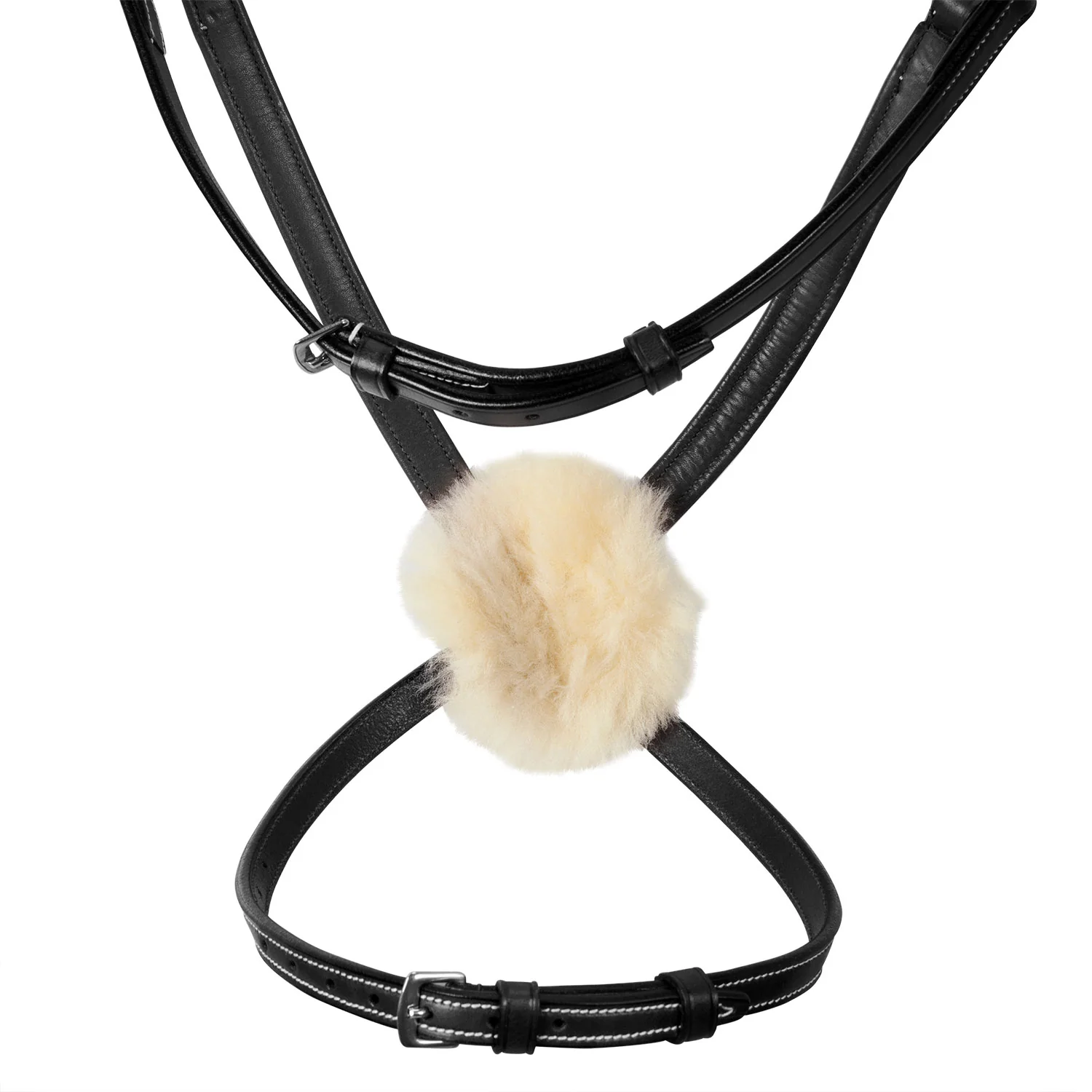 Equestro Bridle With Mexican Noseband And Synthetic Sheepskin - Image 7