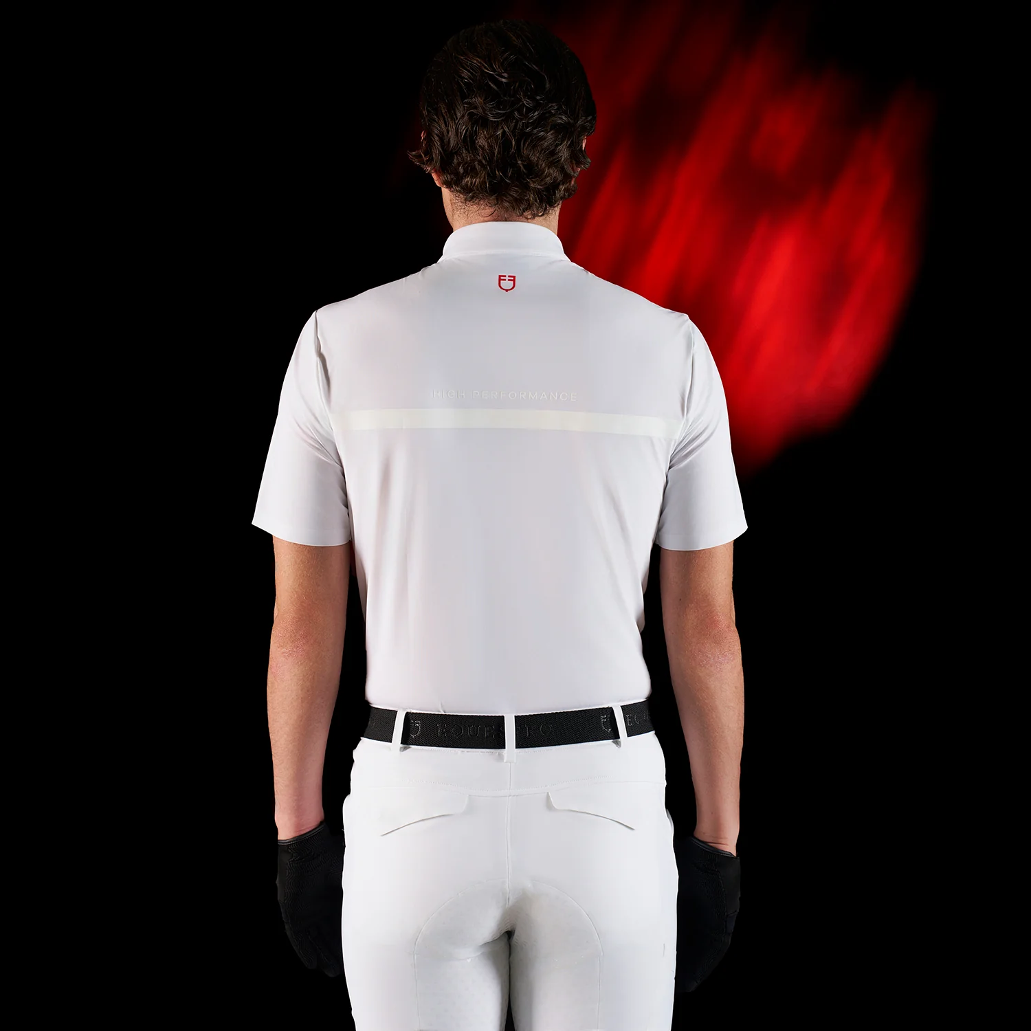Equestro Equestro Ridertechnology Men's Competition Polo Shirt Short Sleeves And Zip - Image 2