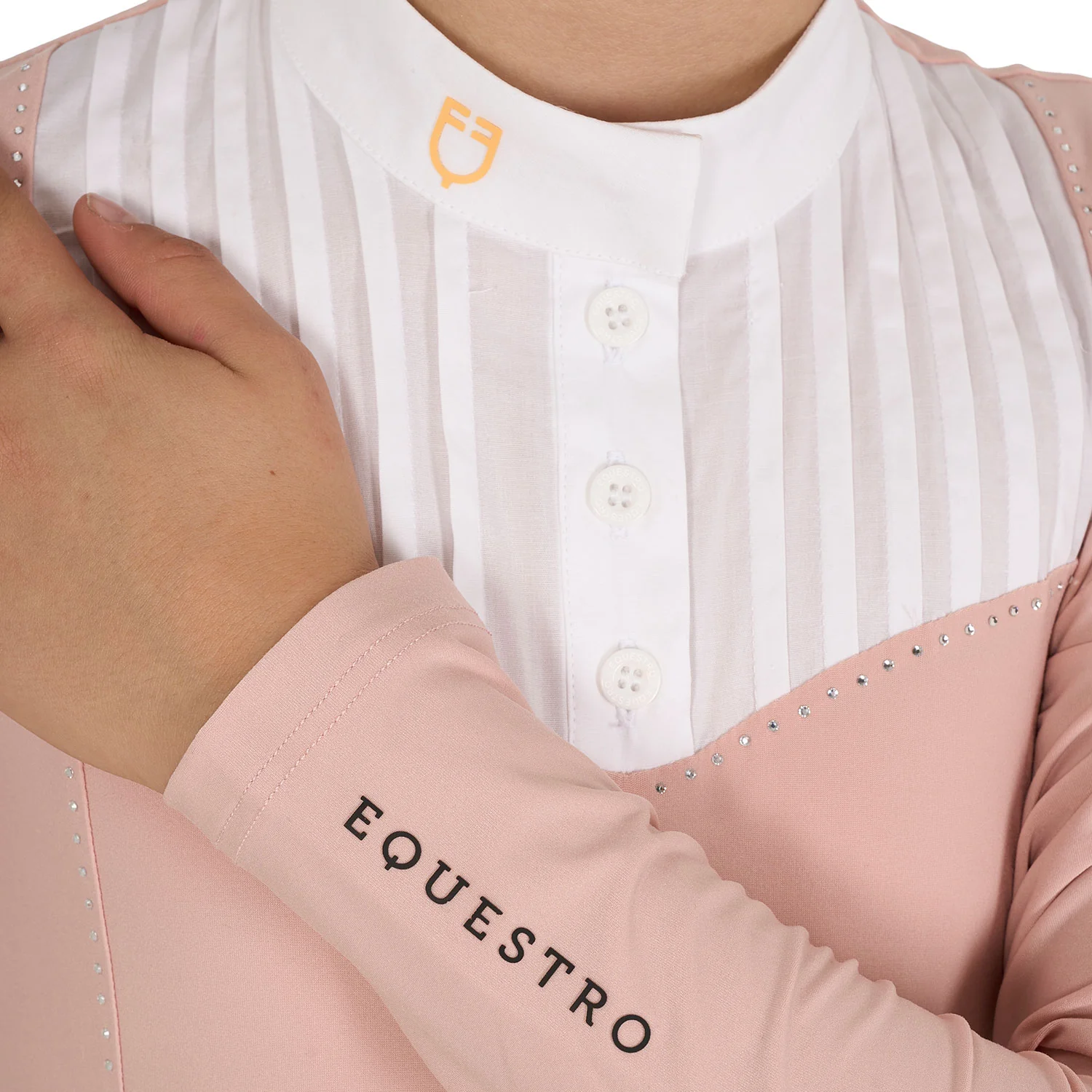 Equestro Girls' Slim Fit Competiton Polo Shirt Rhinestones - Image 4