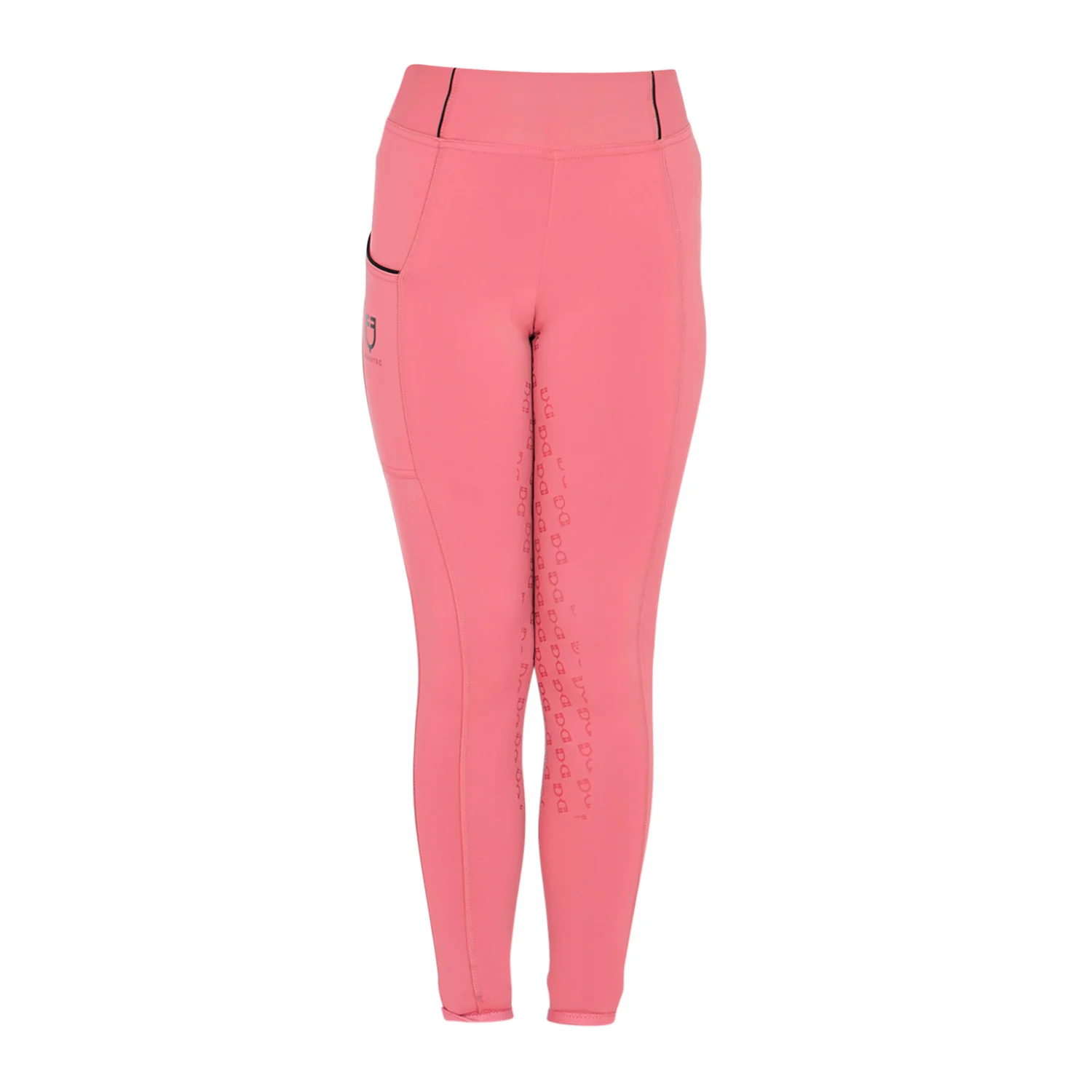 Equestro Girls' Slim Fit Grip Leggings With Logo - Image 44