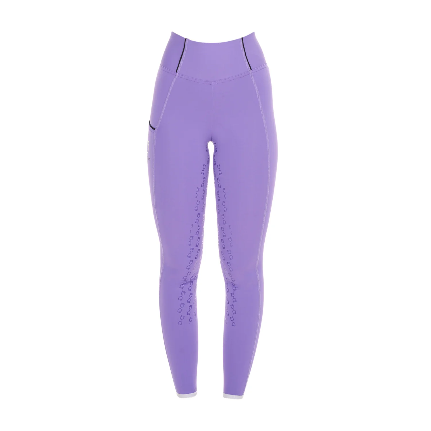 Equestro Girls' Slim Fit Grip Leggings With Logo - Image 50