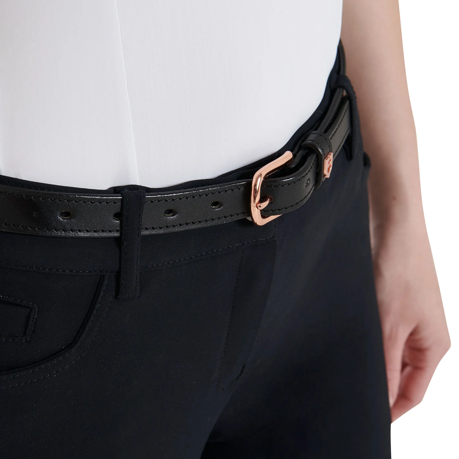 Equestro Leather Belt With Rose Gold Clincher - Image 6