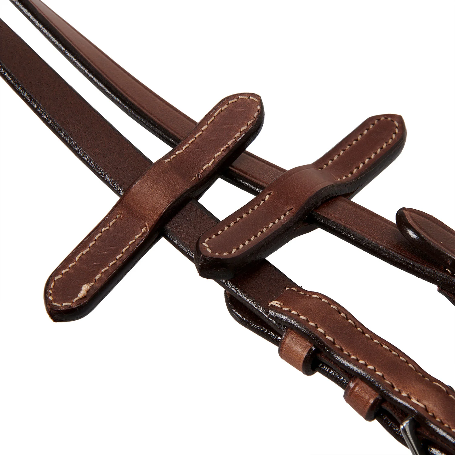 Equestro Leather English Bridle With Contrast Stitching - Image 10