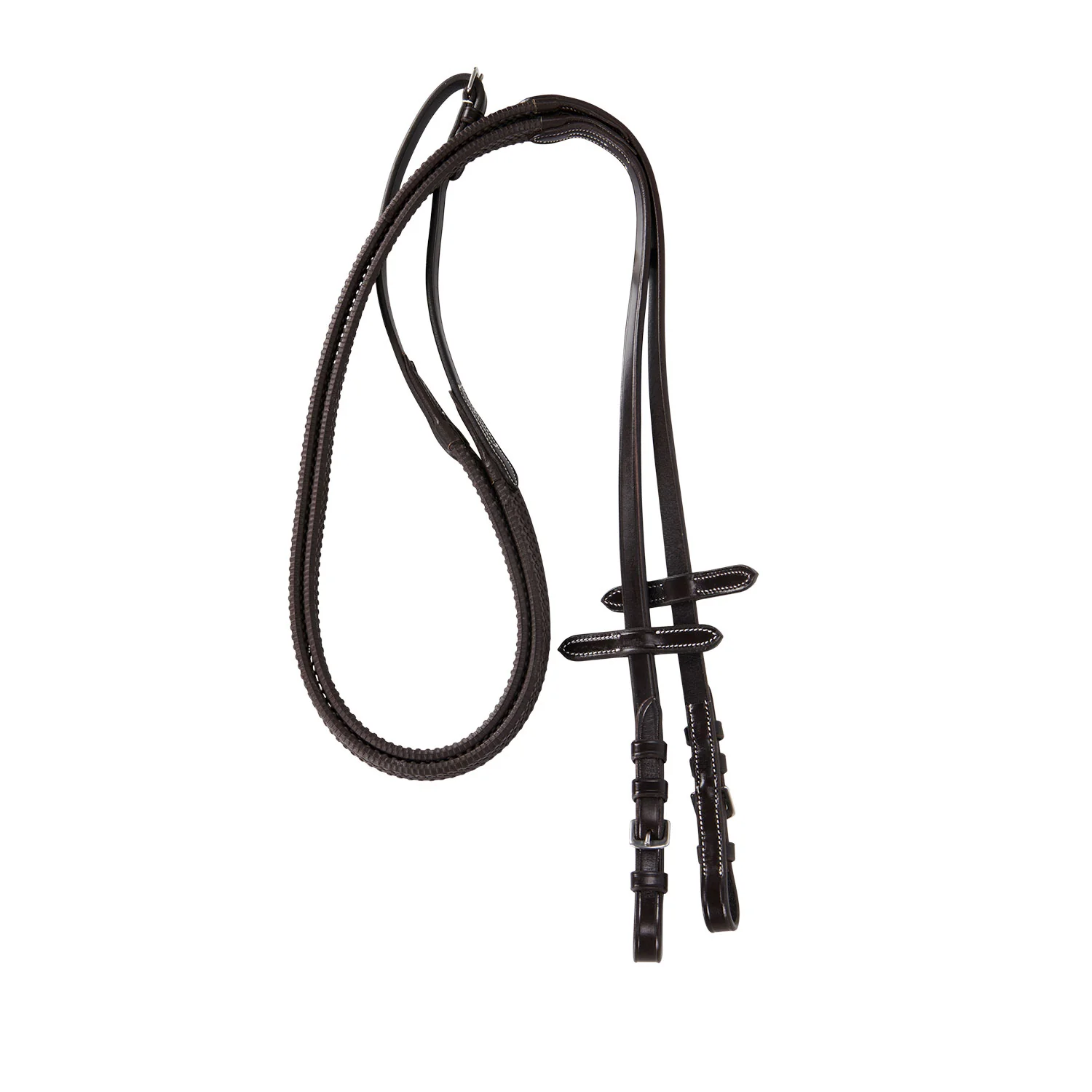 Equestro Leather English Bridle With Contrast Stitching - Image 18