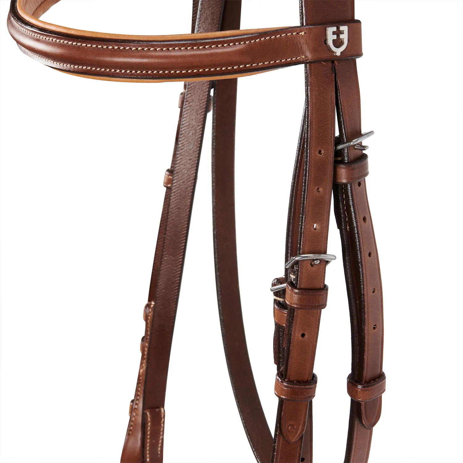 Equestro Leather English Bridle With Contrast Stitching - Image 4