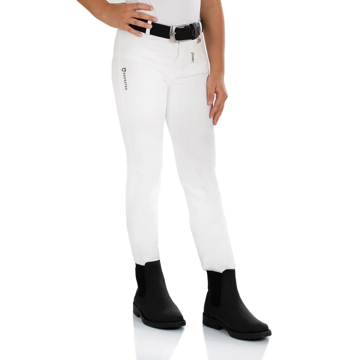 Equestro Leilani Model Junior Jodhpur Breeches In Stretch Material - Image 9