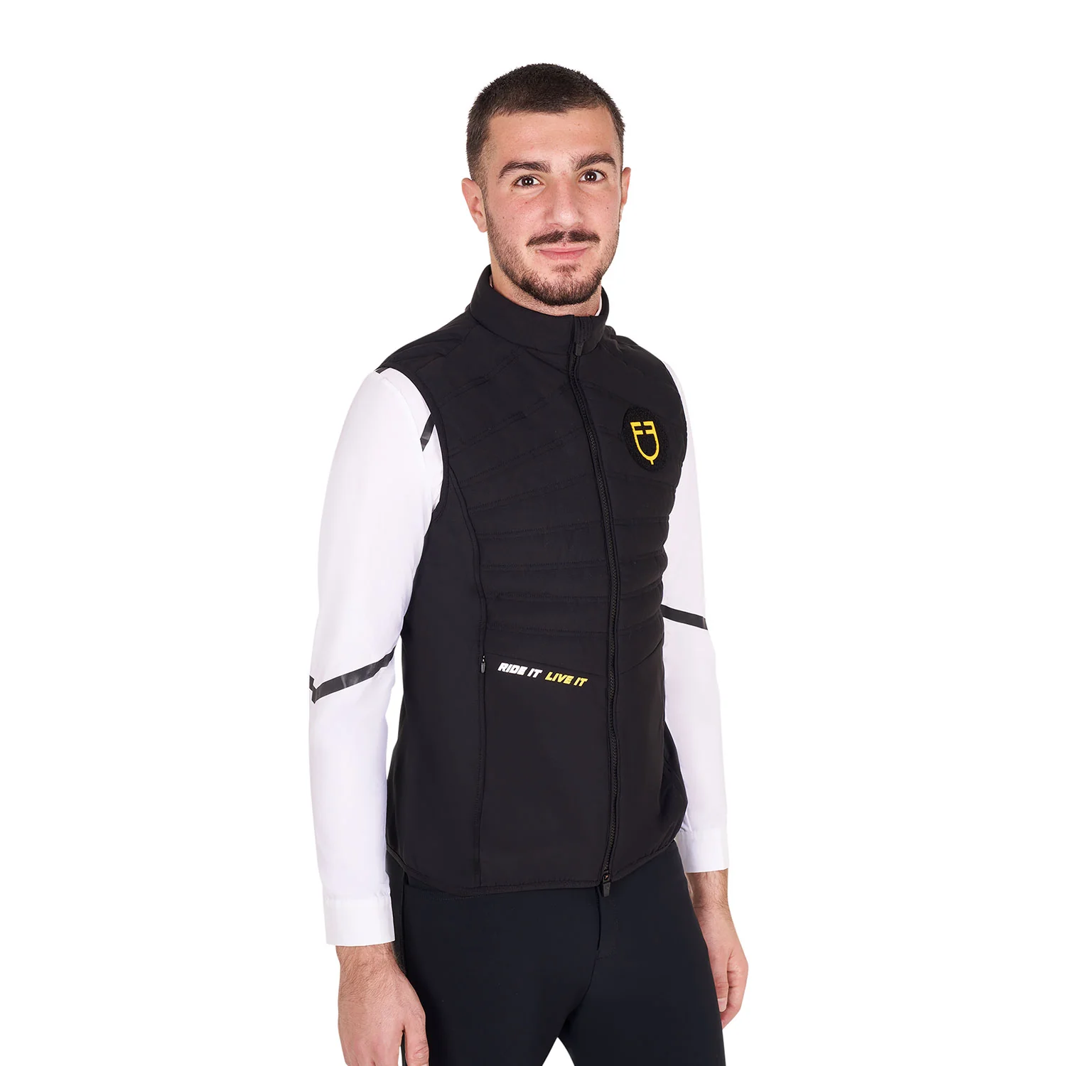 Equestro Men's Slim Fit Sleeveless Jacket In Technical Fabric - Image 5