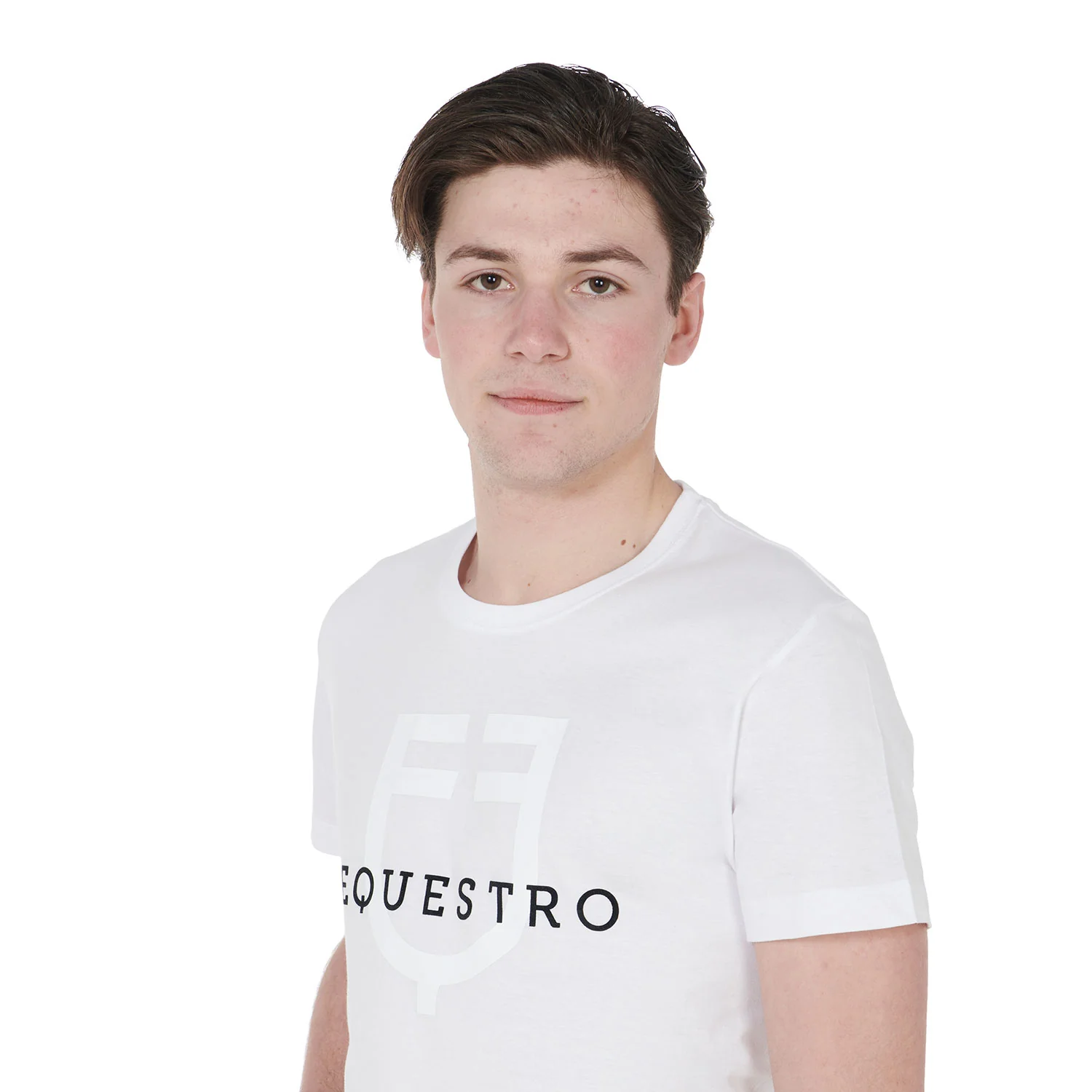 Equestro Men's Slim Fit T-Shirt With Logo On The Chest - Image 3