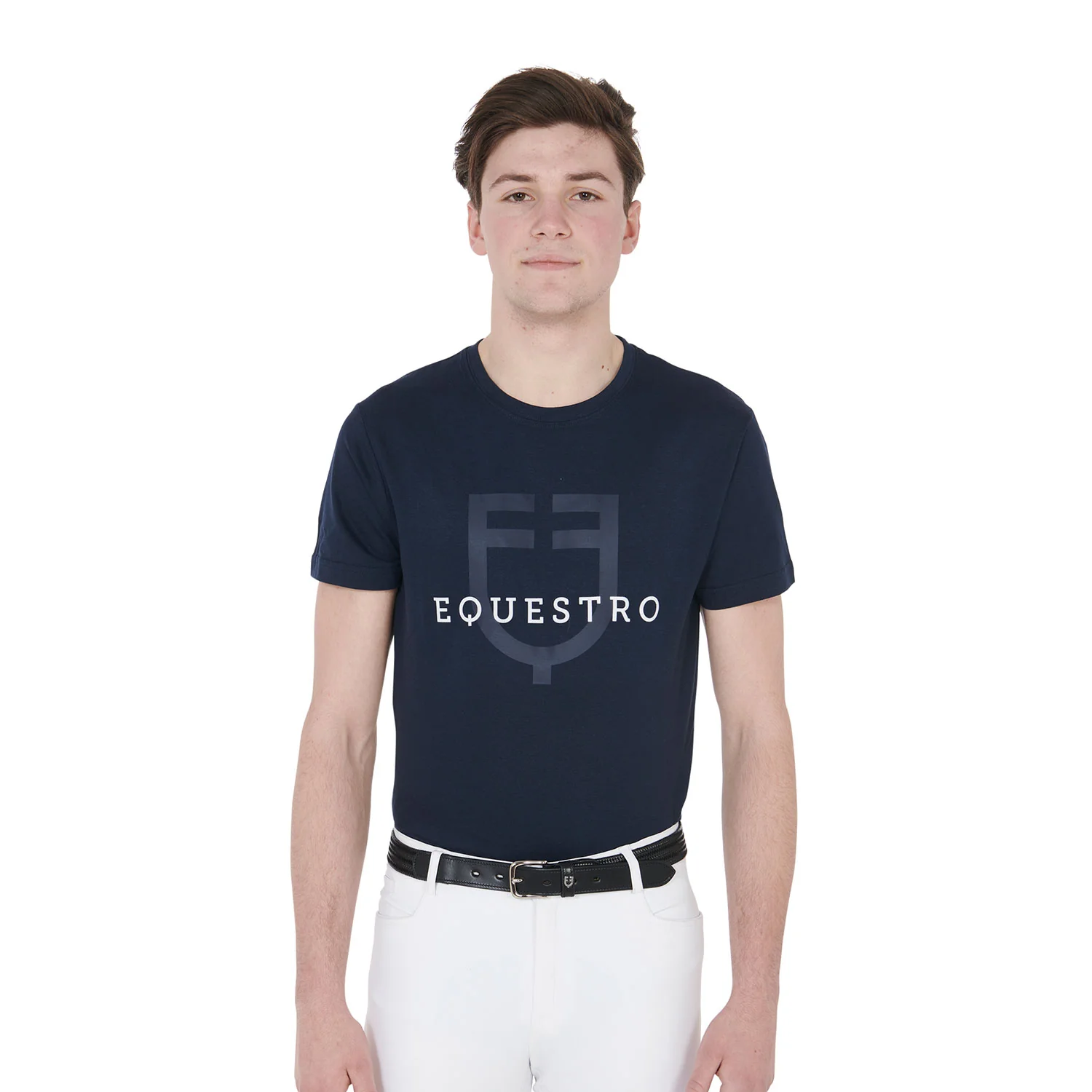 Equestro Men's Slim Fit T-Shirt With Logo On The Chest - Image 6