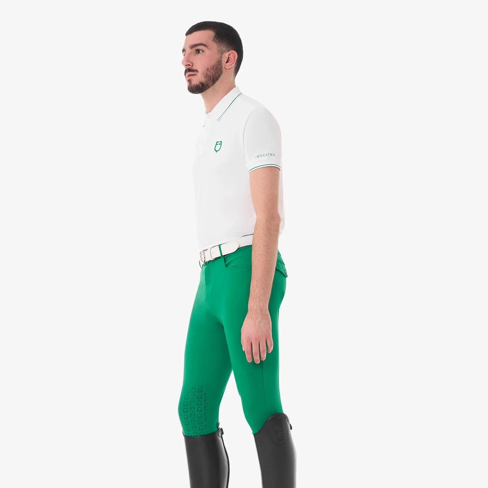 Equestro Men's Training Polo With Contrasting Details - Image 3
