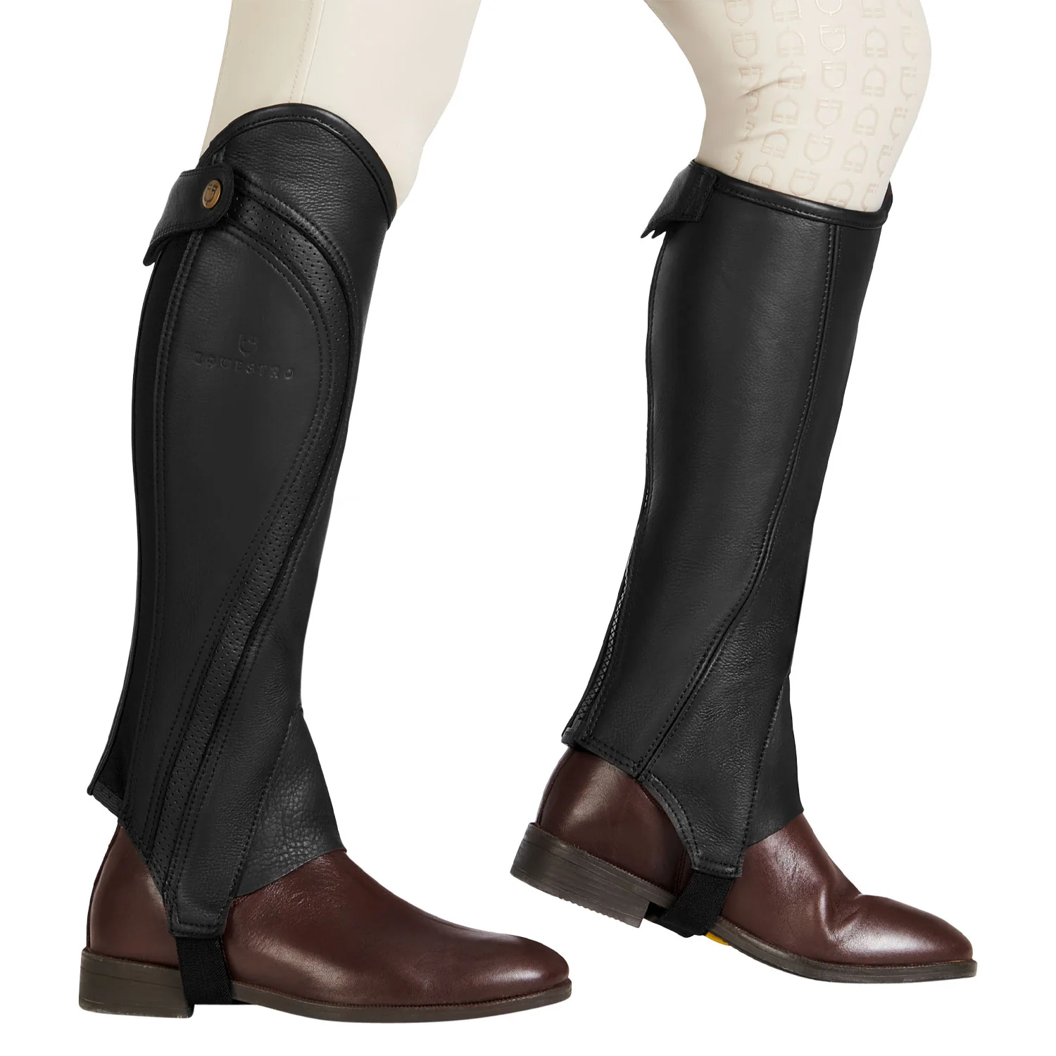 Equestro Unisex Gaiters Perforated Leather Maximum Comfort - Image 9