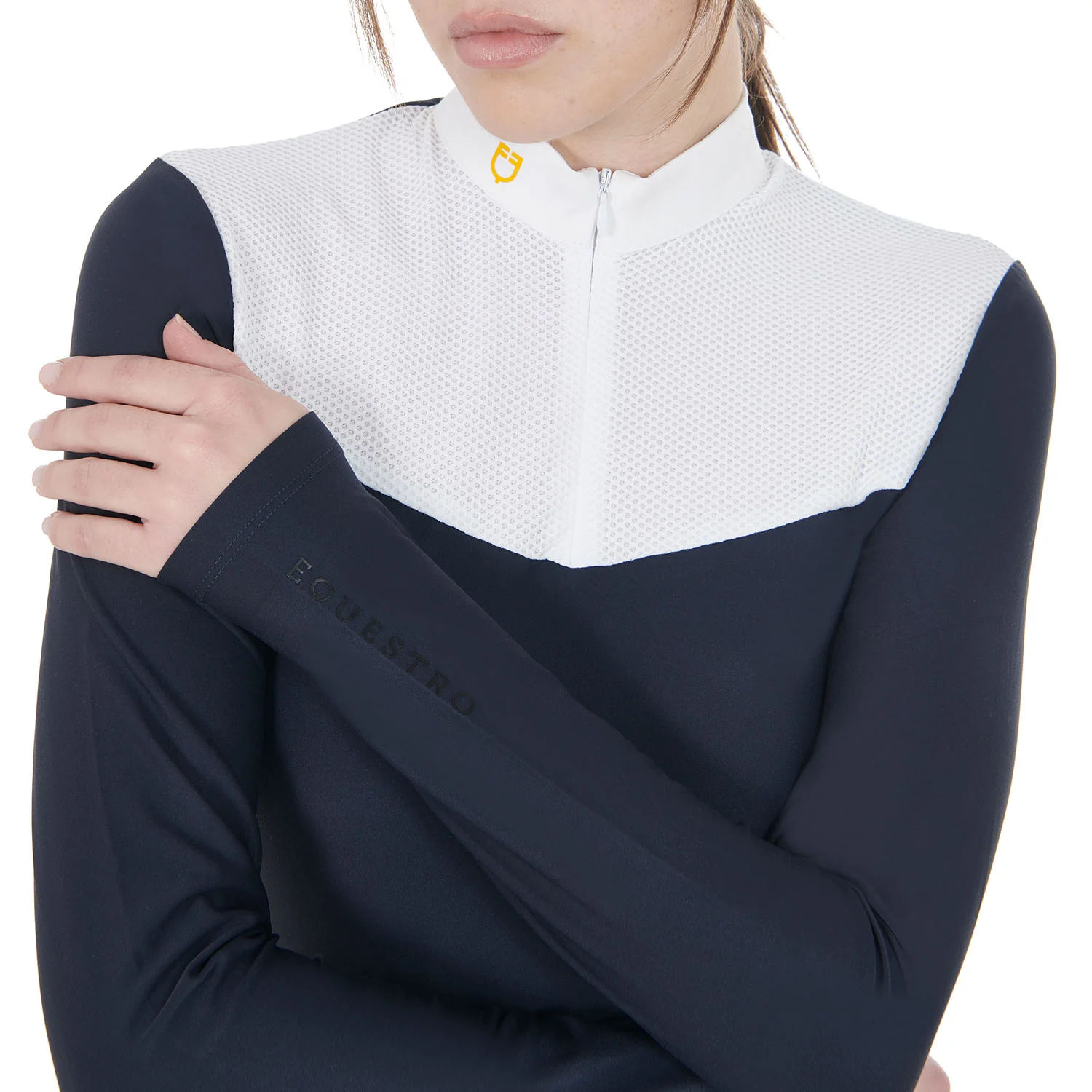 Equestro Women's Competition Polo Shirt In Technical And Mesh Fabric - Image 20