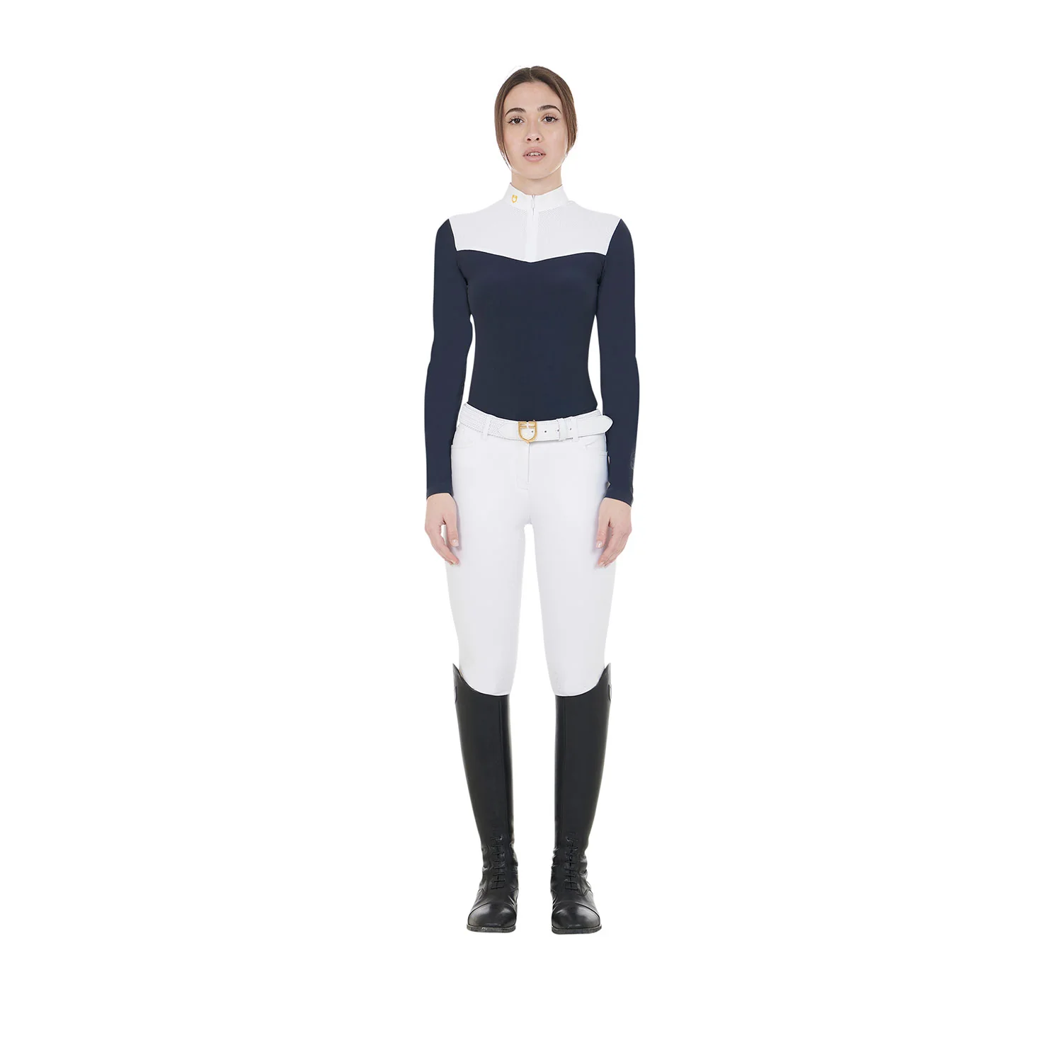 Equestro Women's Competition Polo Shirt In Technical And Mesh Fabric - Image 34