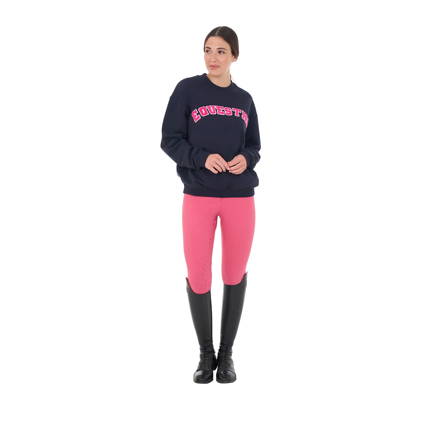 Equestro Women's Crewneck Sweatshirt With Sponge Lettering - Image 10