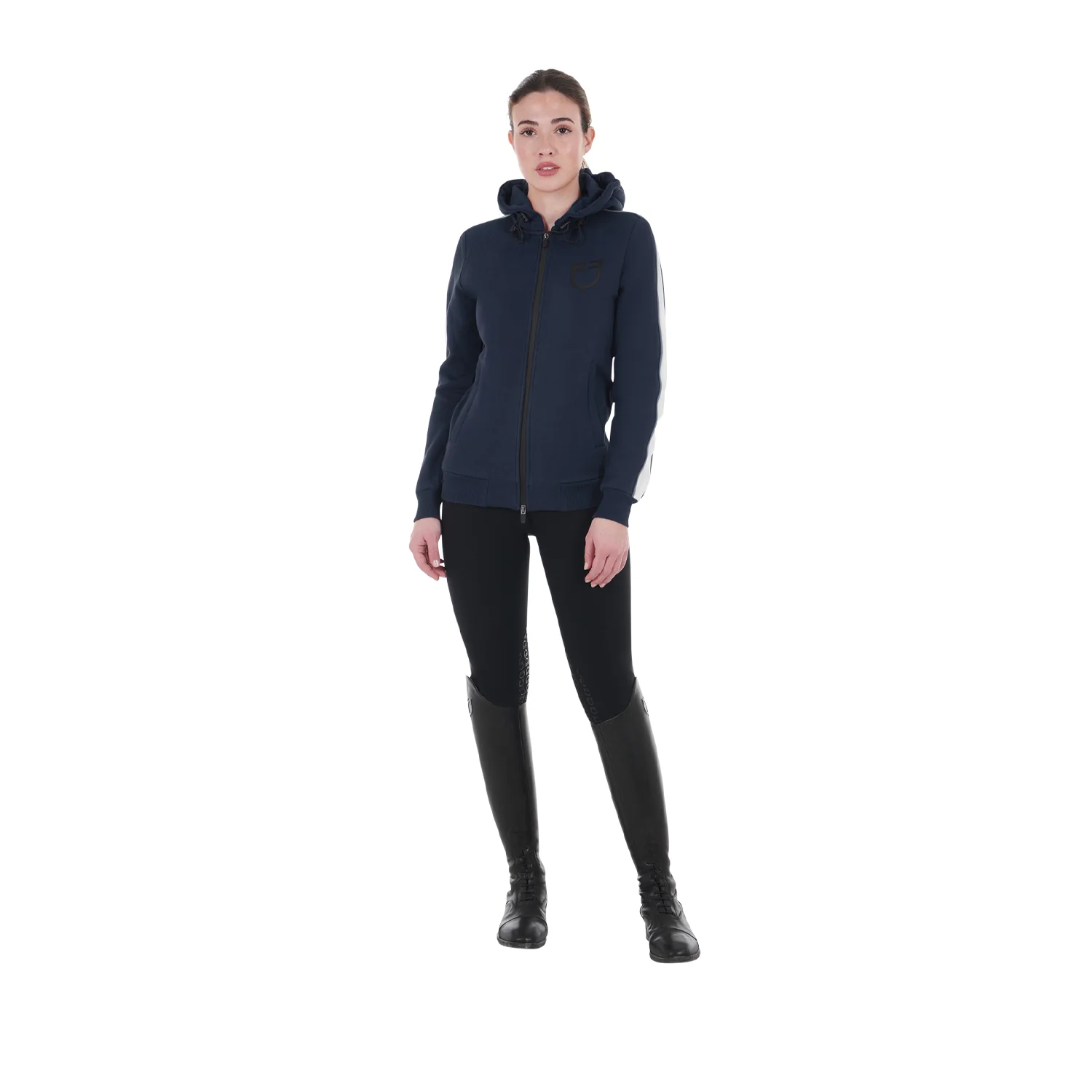 Equestro Women's Hooded Sweatshirt With Front Zip - Image 13