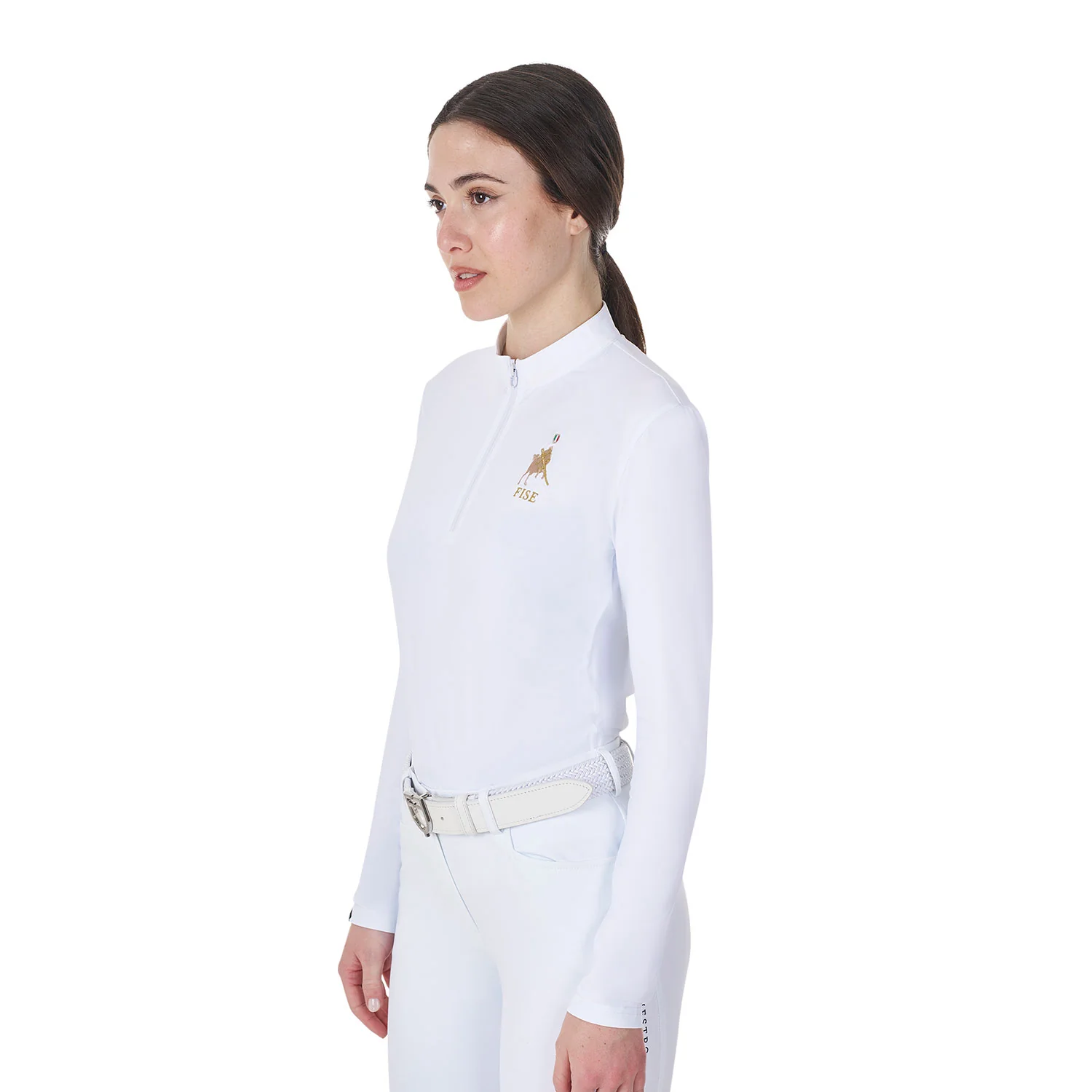 Equestro Women's Long-Sleeved Competition Polo Shirt Equestro X Fise - Image 4