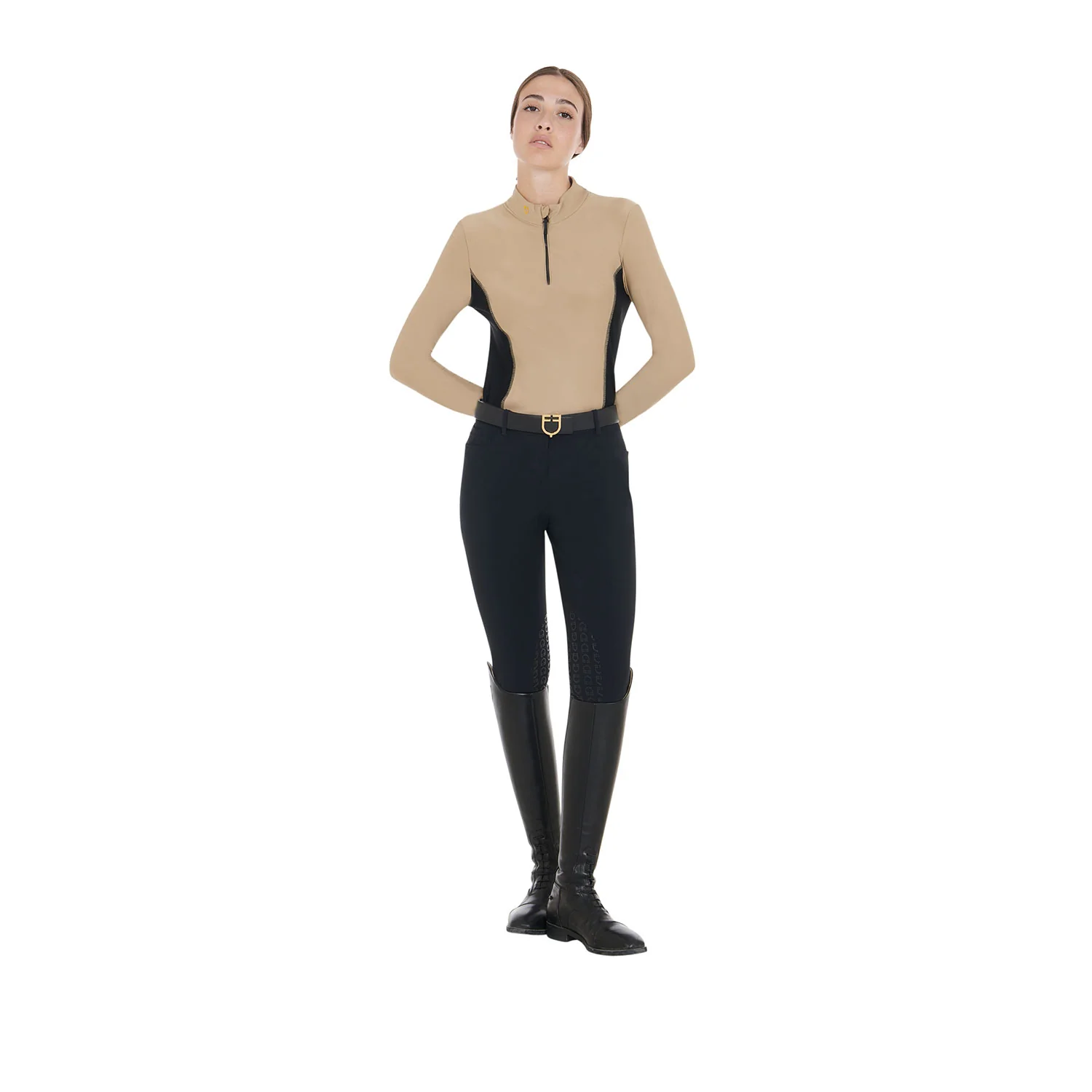Equestro Women's Long-Sleeved Training Technical Polo Shirt - Image 19