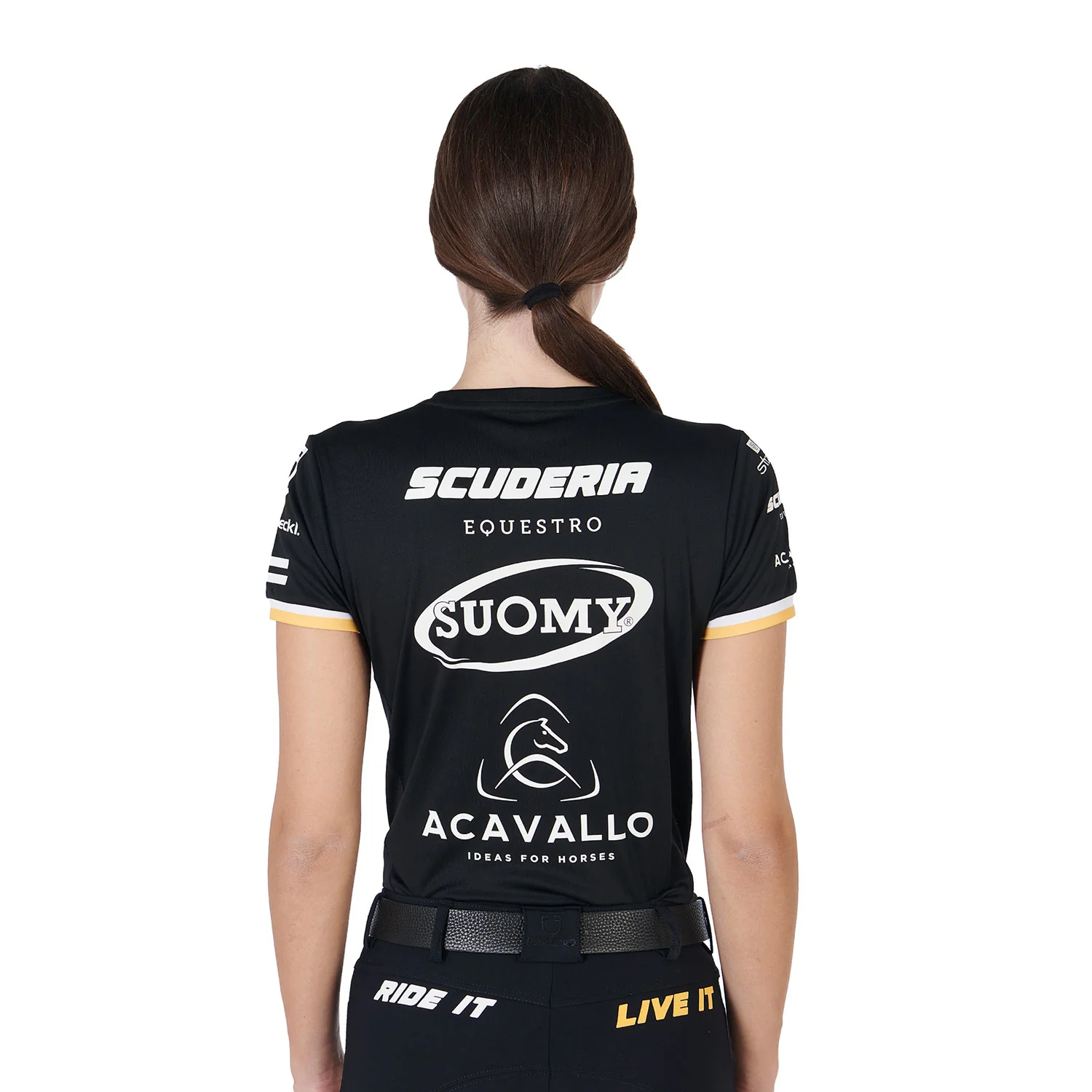 Equestro Women's Technical Fabric Multi Logo T-Shirt - Image 4