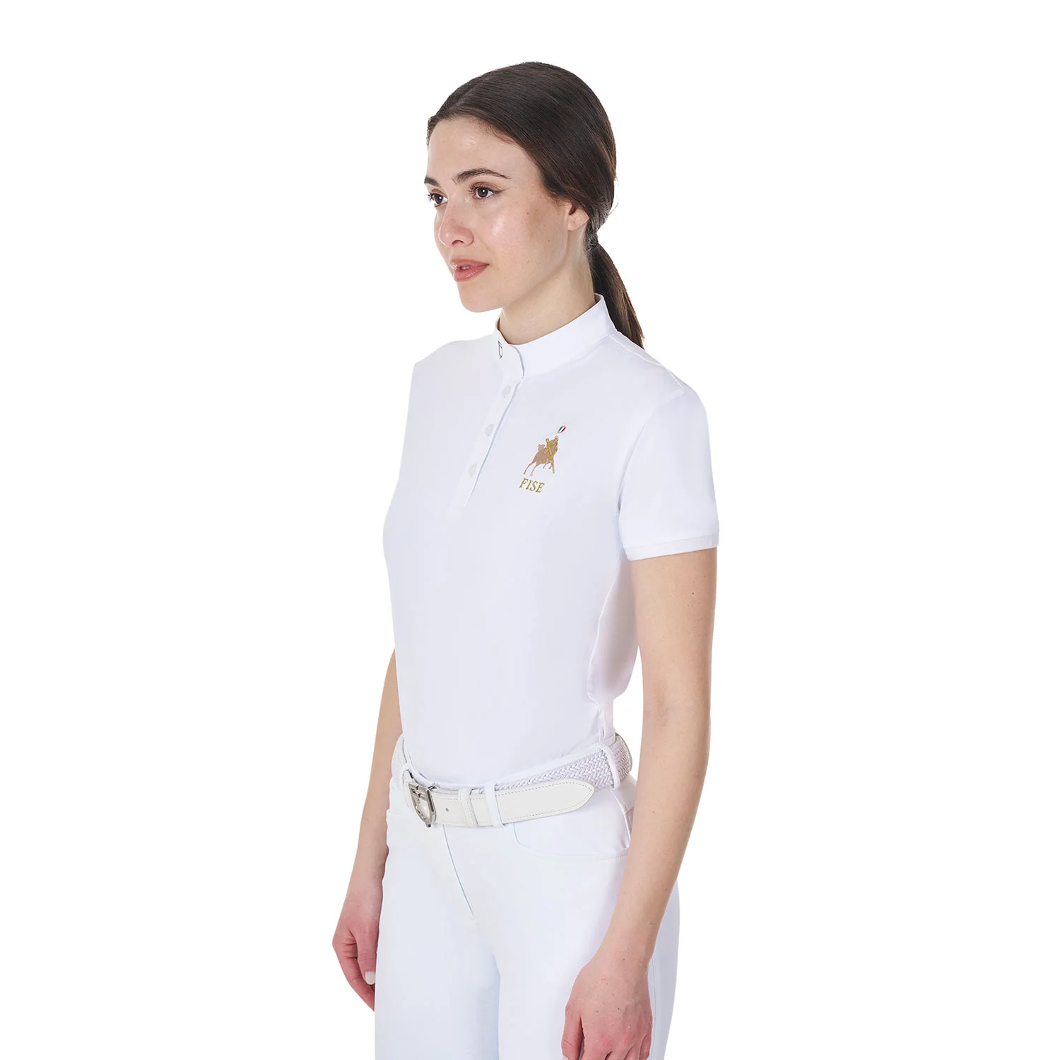 Equestro Women's Slim Fit Competition Polo Shirt Equestro X Fise - Image 4