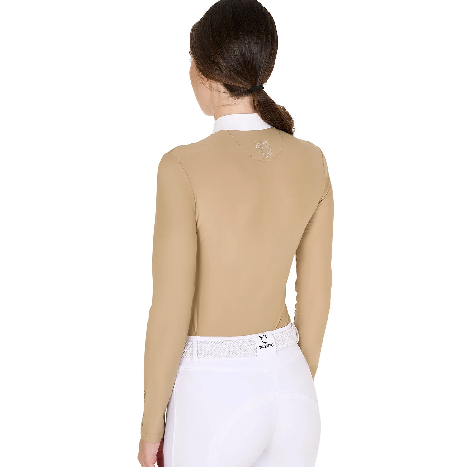 Equestro Women's Slim Fit Competition Polo Shirt Rhinestones - Image 2