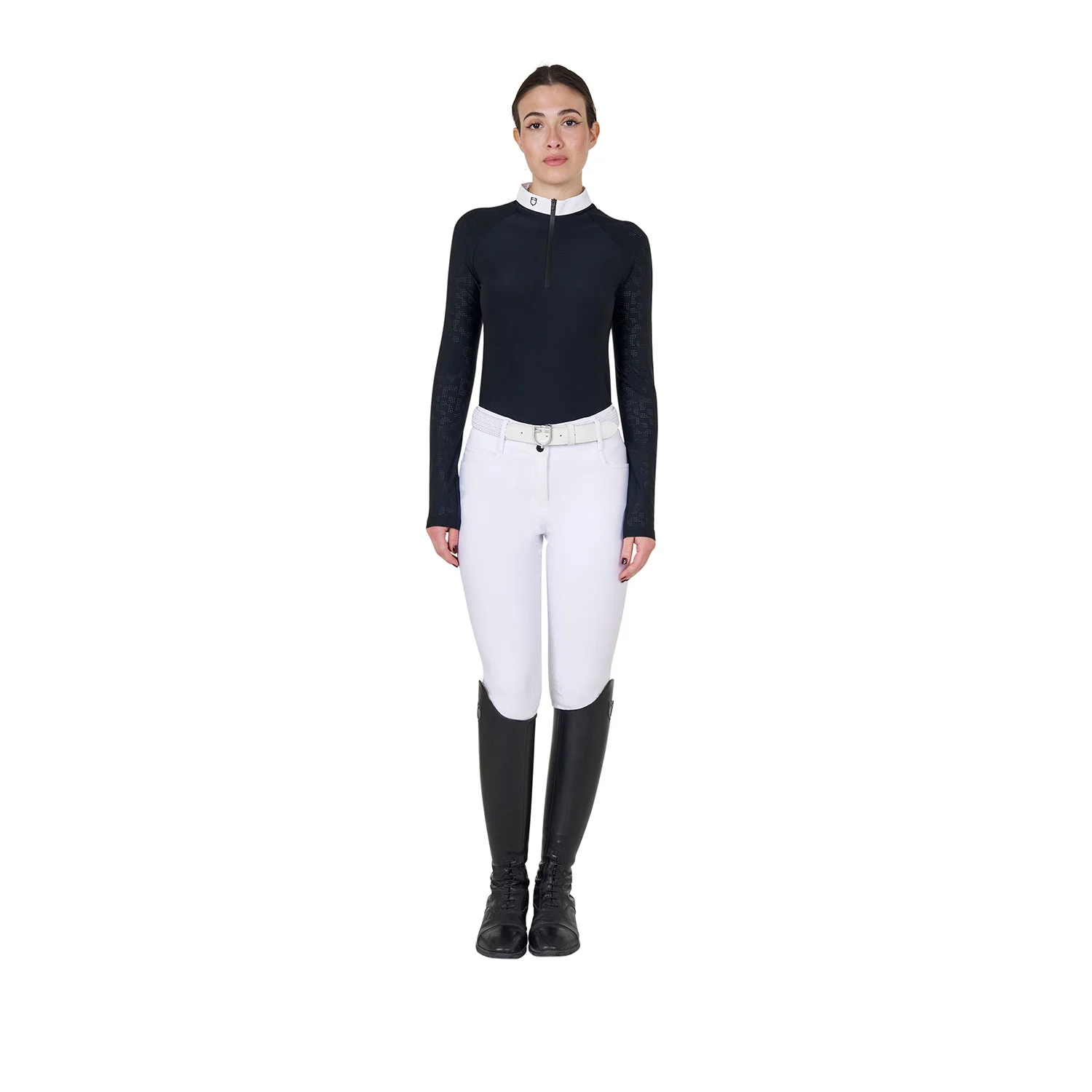 Equestro Women's Slim Fit Competition Polo Shirt With Mesh Inserts - Image 6