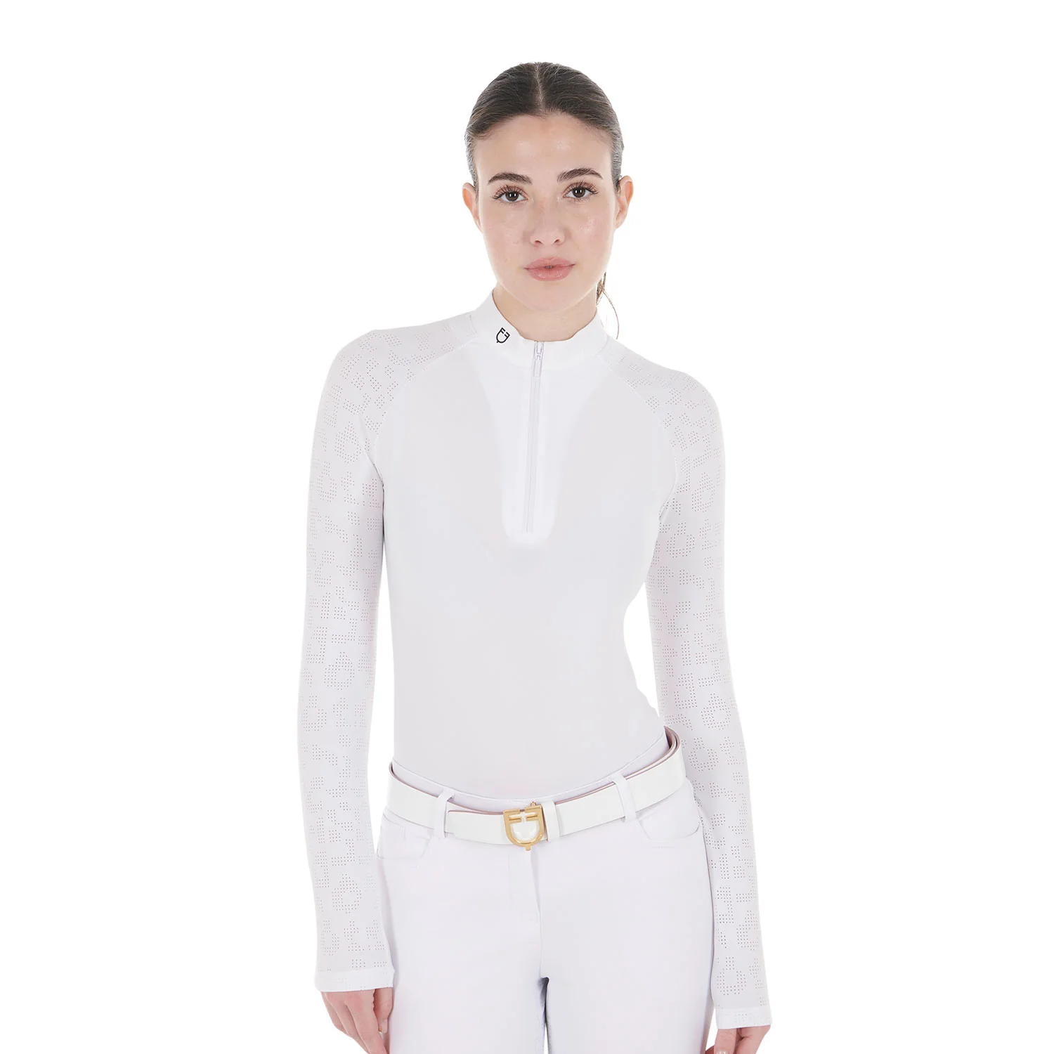 Equestro Women's Slim Fit Competition Polo Shirt With Mesh Inserts - Image 7