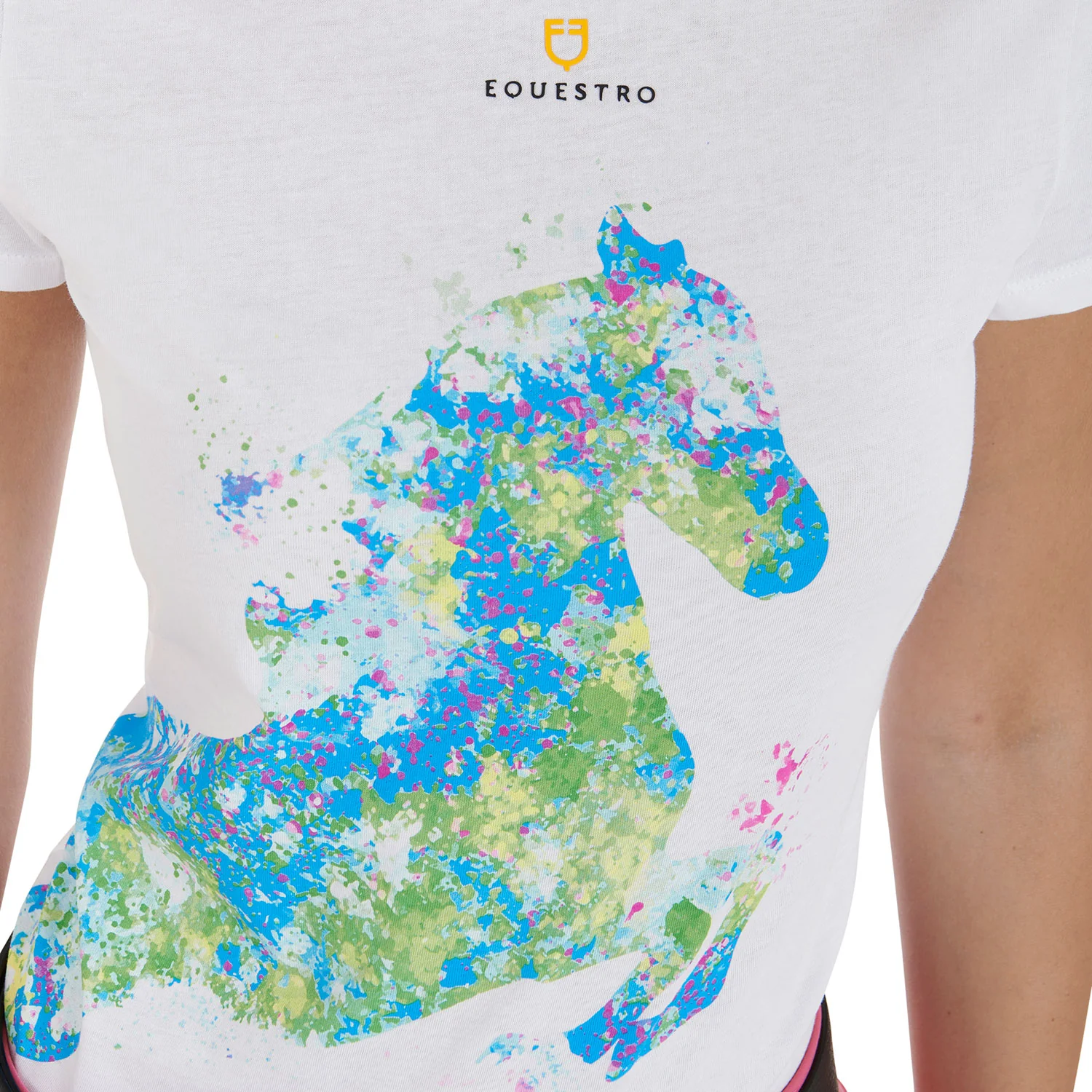 Equestro Women's Slim Fit T-Shirt With Abstract Horse Print - Image 8
