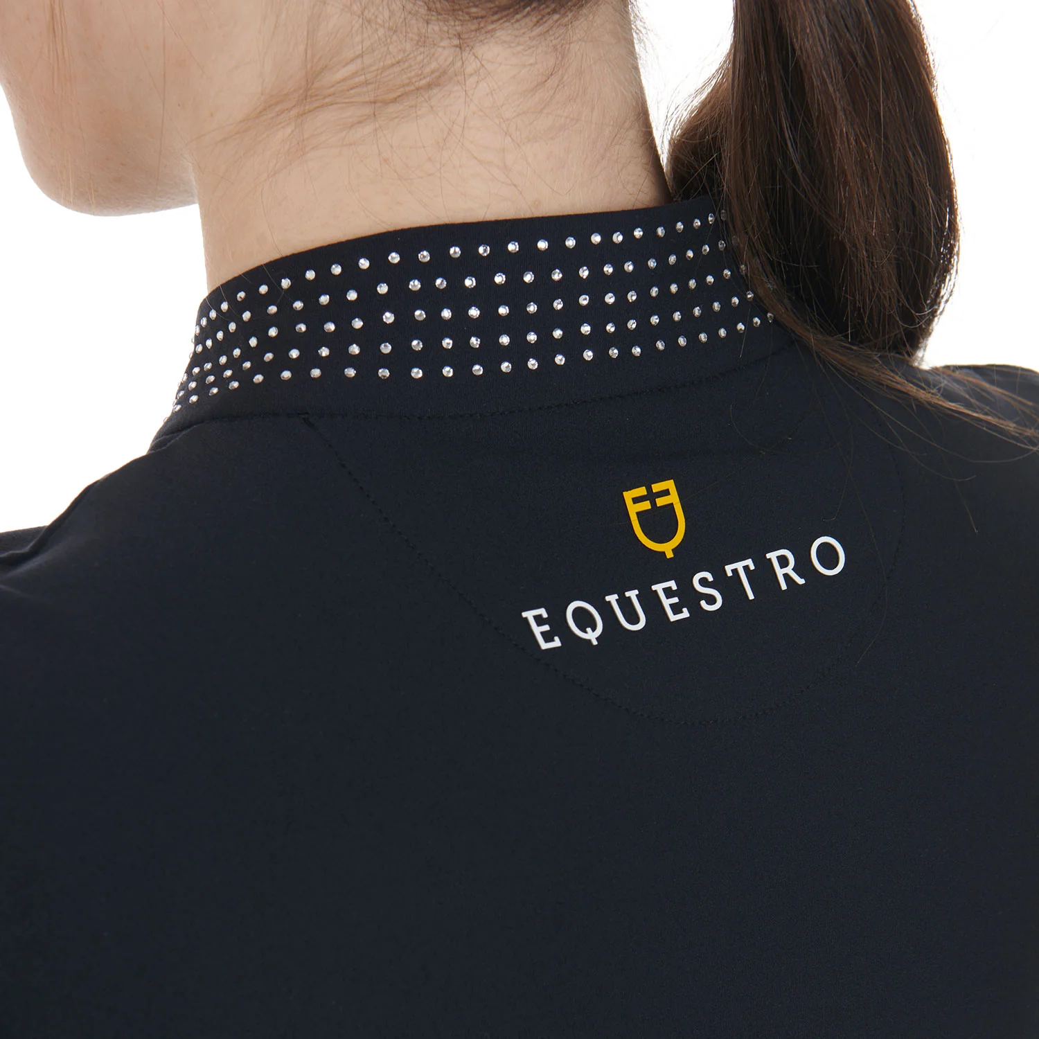 Equestro Women's Technical Training Polo Shirt with Rhinestone Details - Image 5
