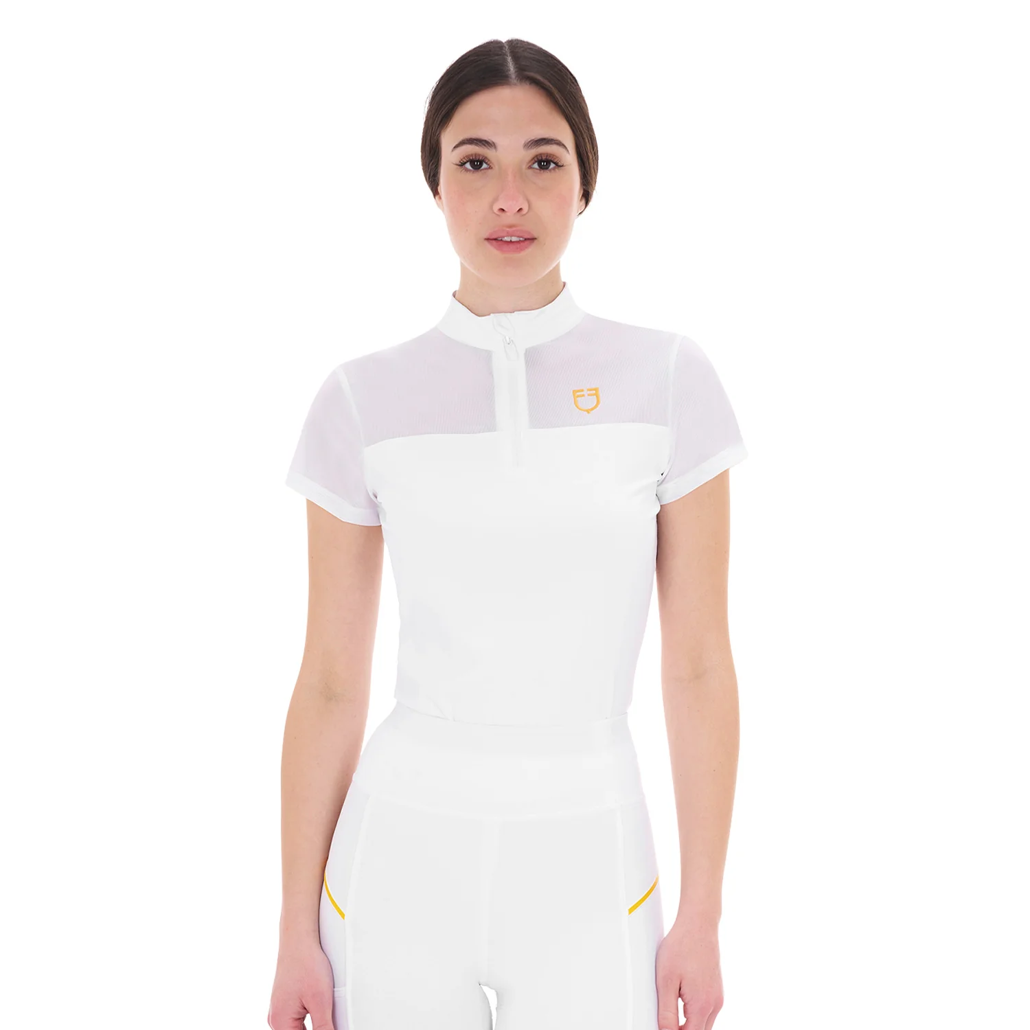Equestro Women's Training Polo Shirt With Mesh Inserts - Image 7