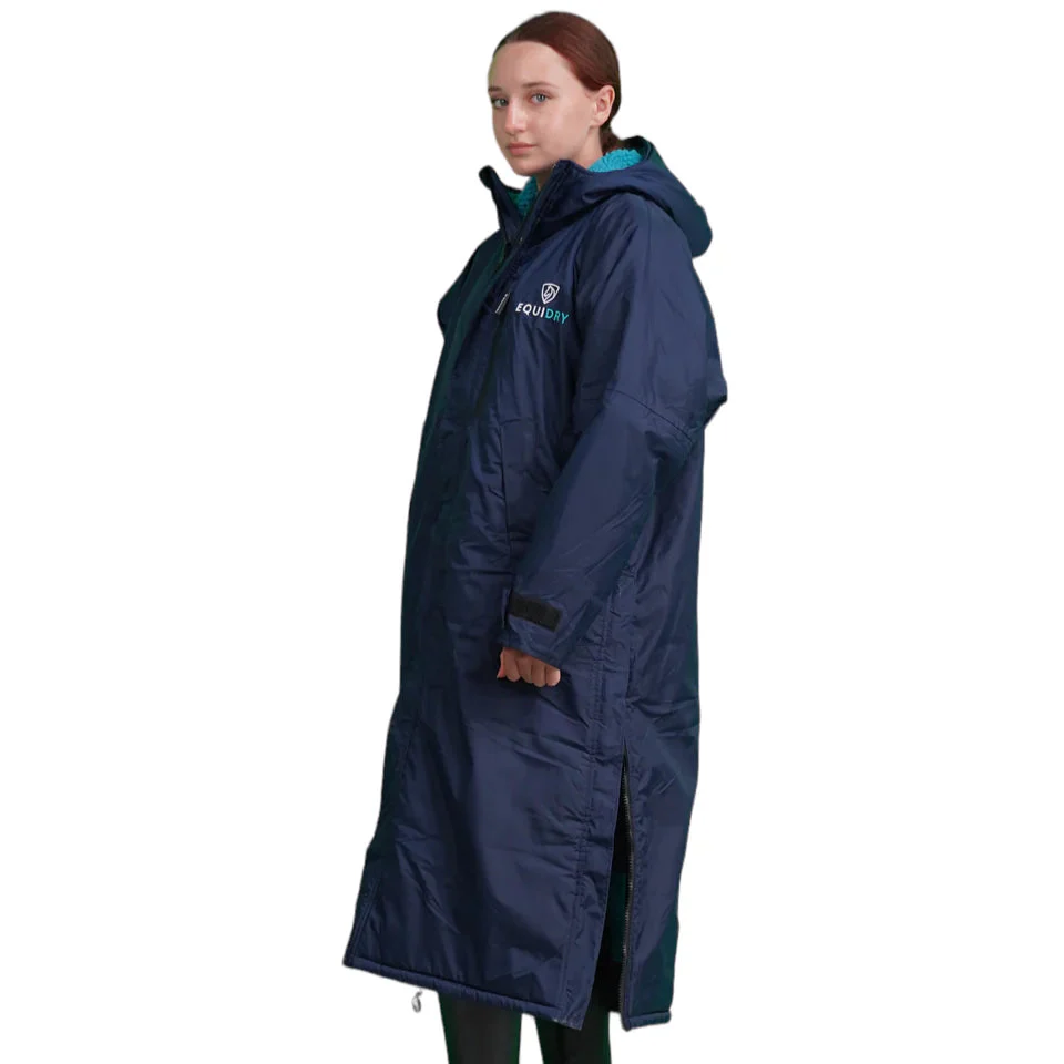 EQUIDRY Women's Thick Fleece Evolution Fixed Hood - Navy/Blue - Image 27