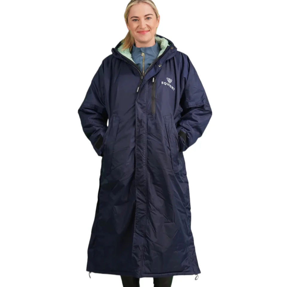 EQUIDRY Women's Thick Fleece Evolution Fixed Hood - Navy/Blue - Image 30