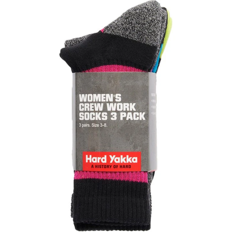 Hard Yakka Women Crew 3 Pack Work Sock