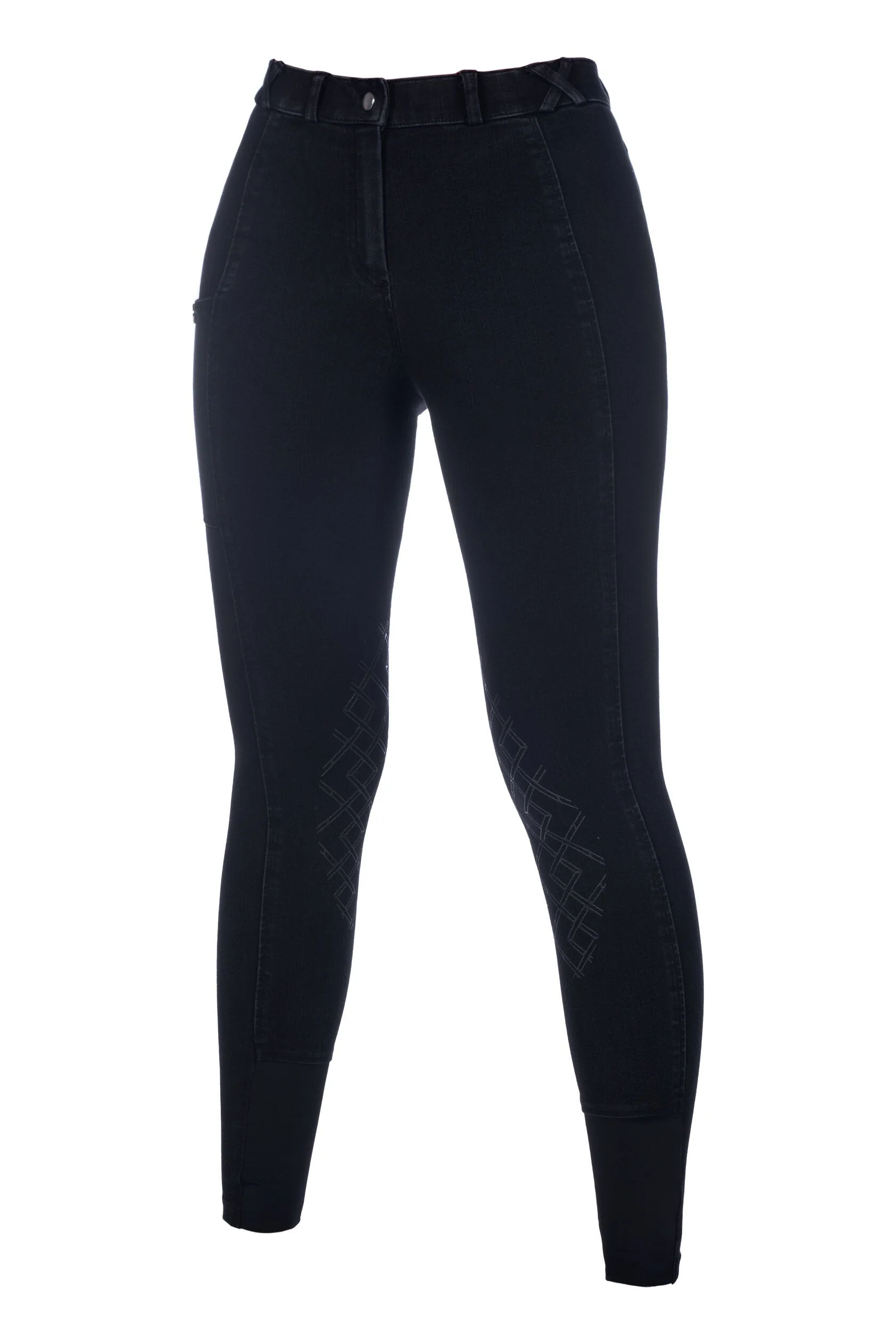 HKM Ladies Knee Patch Riding Breeches -Harbour Island Denim- - Image 2