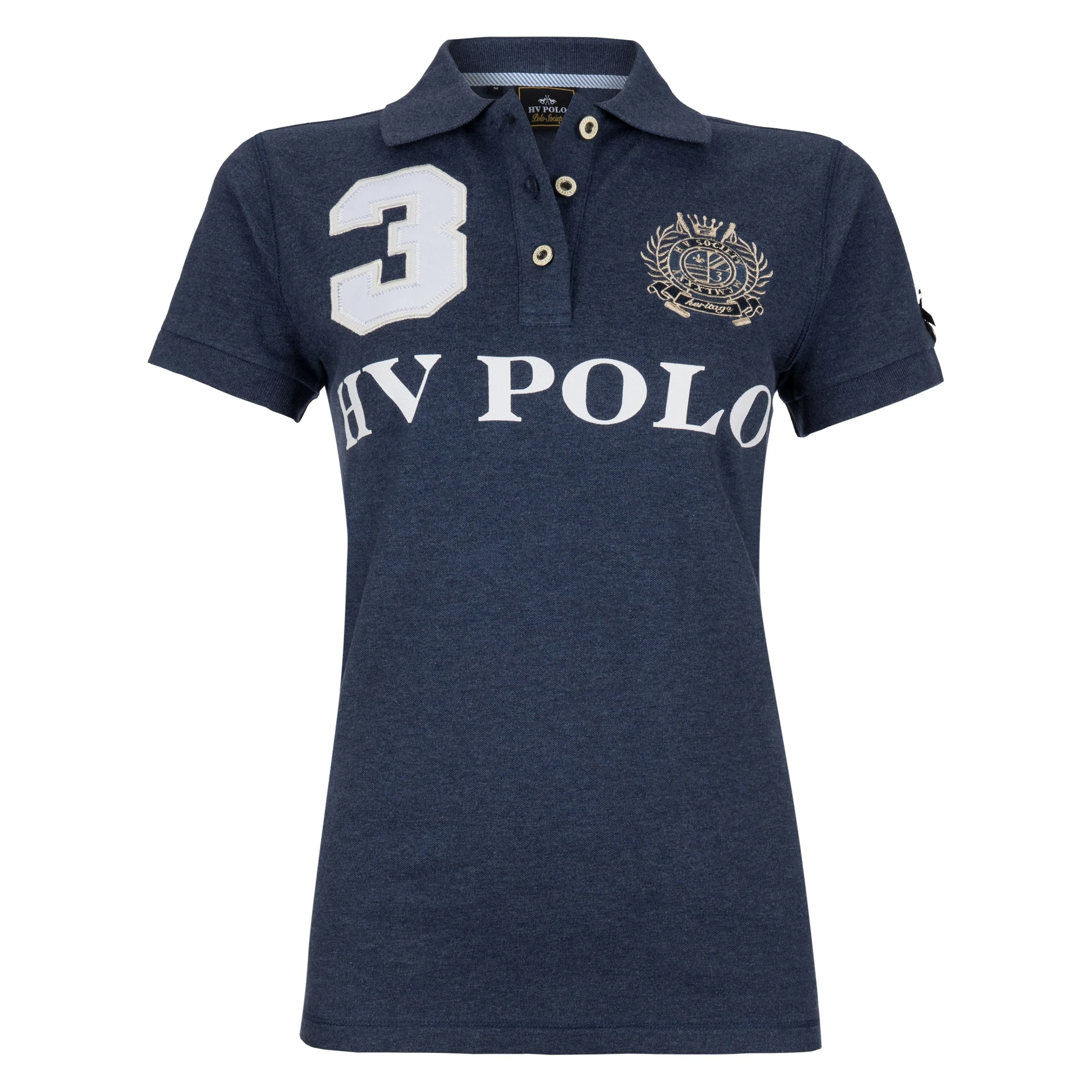 HV Polo Favouritas EQ Blue Short Sleeve Polo Shirt - Image 3