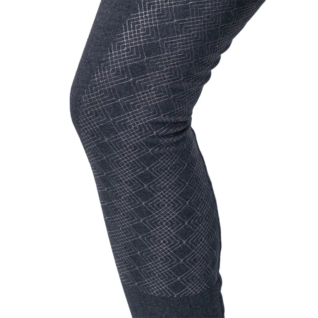 Hy Equestrian Jesmond Jewel Denim Look Children's Riding Tights - Image 4