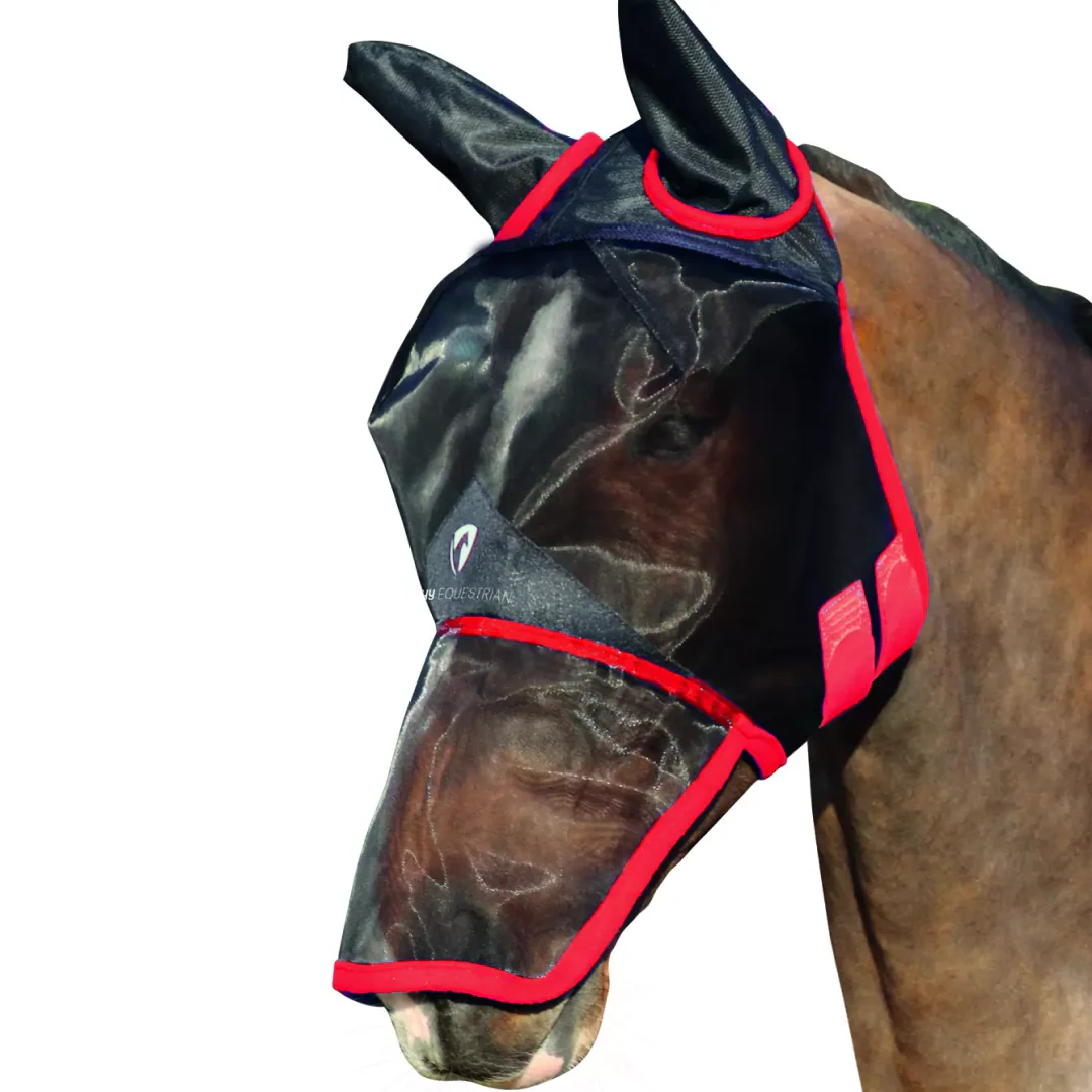 Hy Equestrian Mesh Full Mask with Ears and Nose Coverage - Image 3