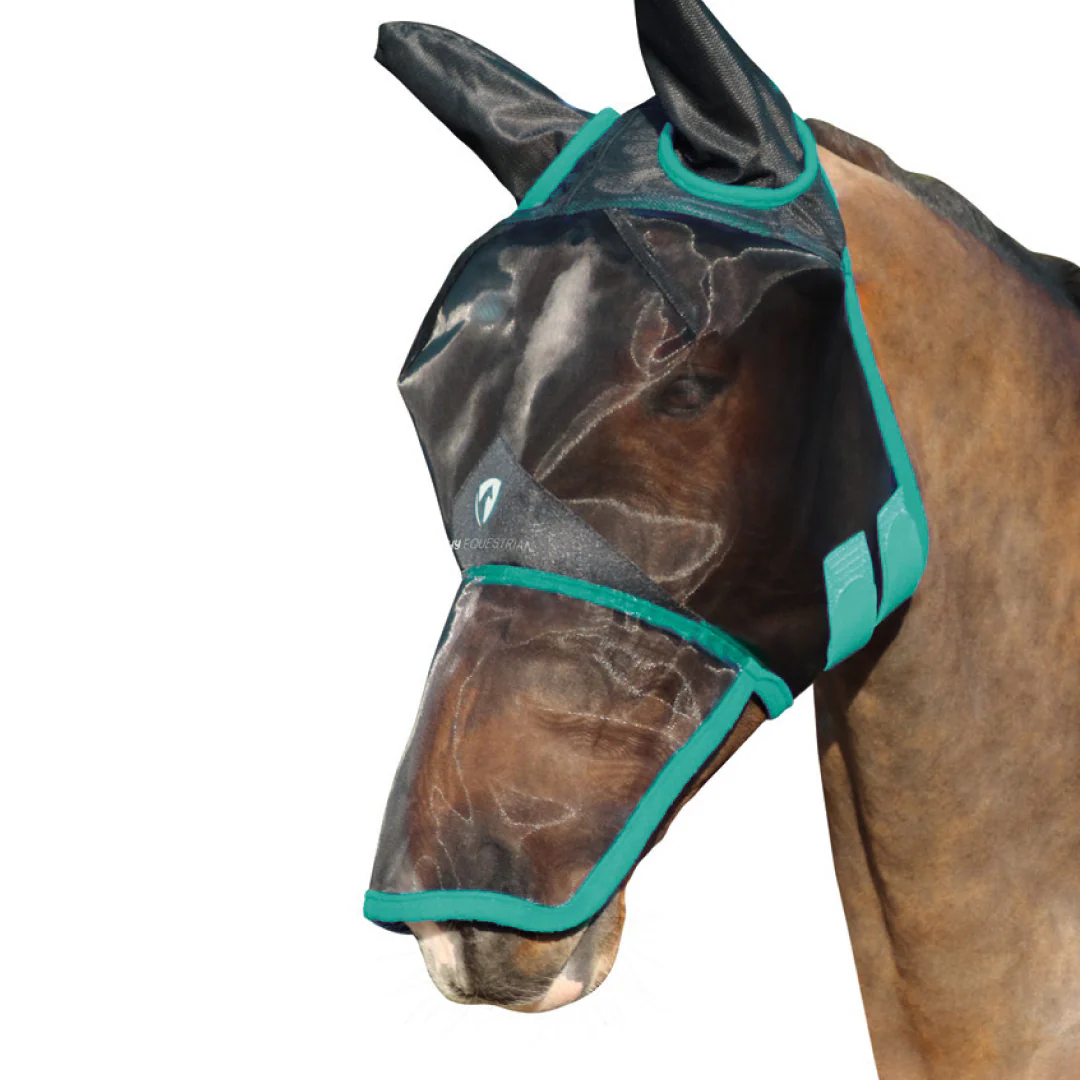 Hy Equestrian Mesh Full Mask with Ears and Nose Coverage - Image 4