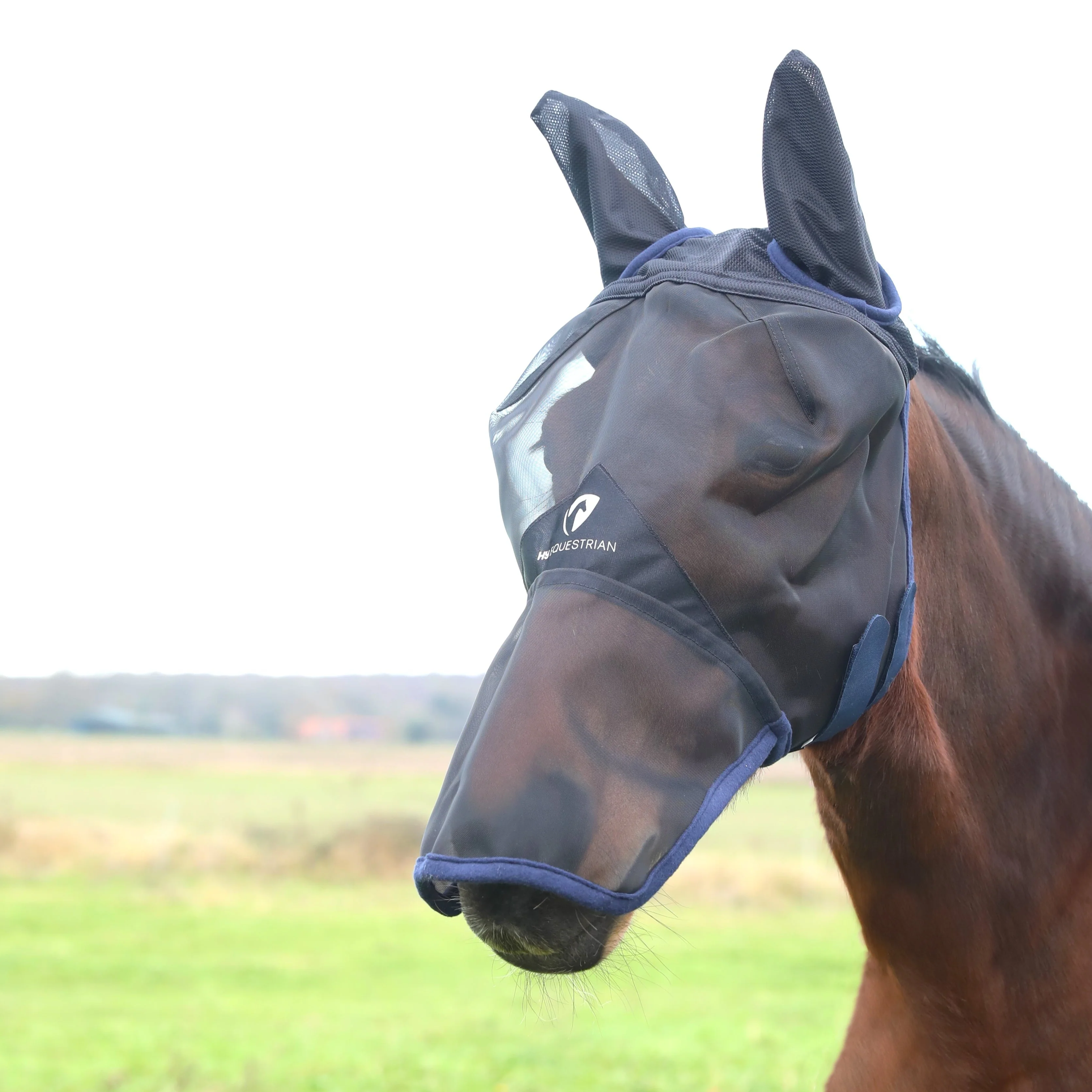 Hy Equestrian Mesh Full Mask with Ears and Nose Coverage - Image 5