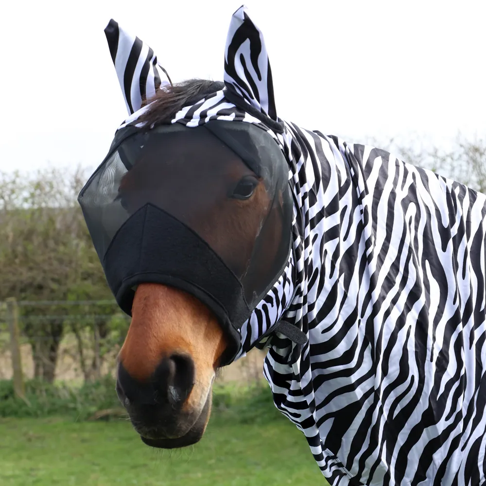 Hy Equestrian Sweet Itch Zebra Fly Mask - Image 3