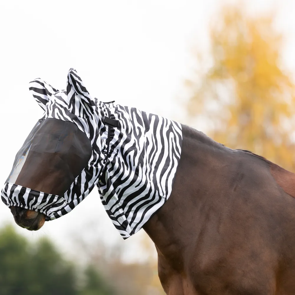 Hy Equestrian Sweet Itch Zebra Fly Mask - Image 4