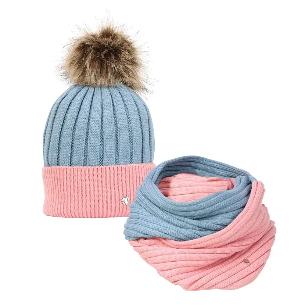 Hy Equestrian Synergy Luxury Bobble Hat and Snood Bundle