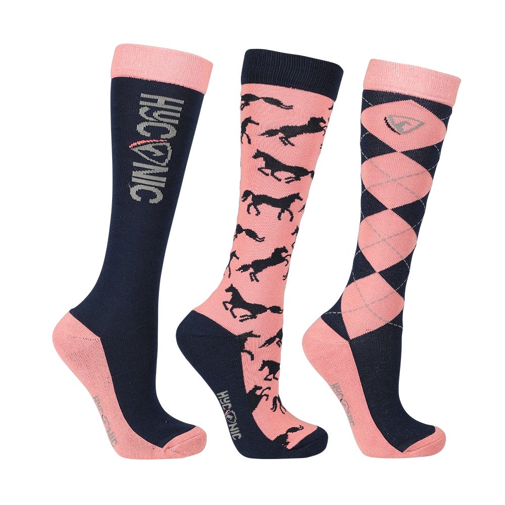 HyCONIC Pattern Socks by Hy Equestrian Pack of 3