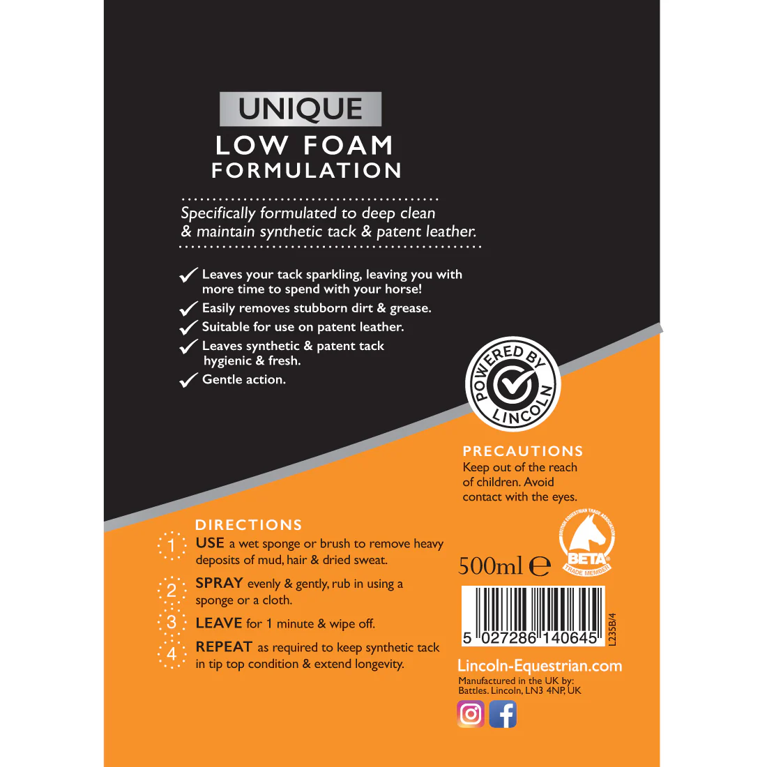 Lincoln Synthetic Saddle Cleaner - Image 2