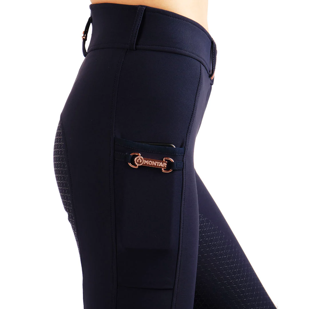 Montar Holly Rose Gold Detail Ladies Full Grip Riding Breeches - Image 11