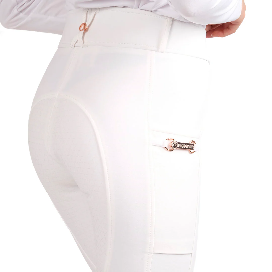 Montar Holly Rose Gold Detail Ladies Full Grip Riding Breeches - Image 8