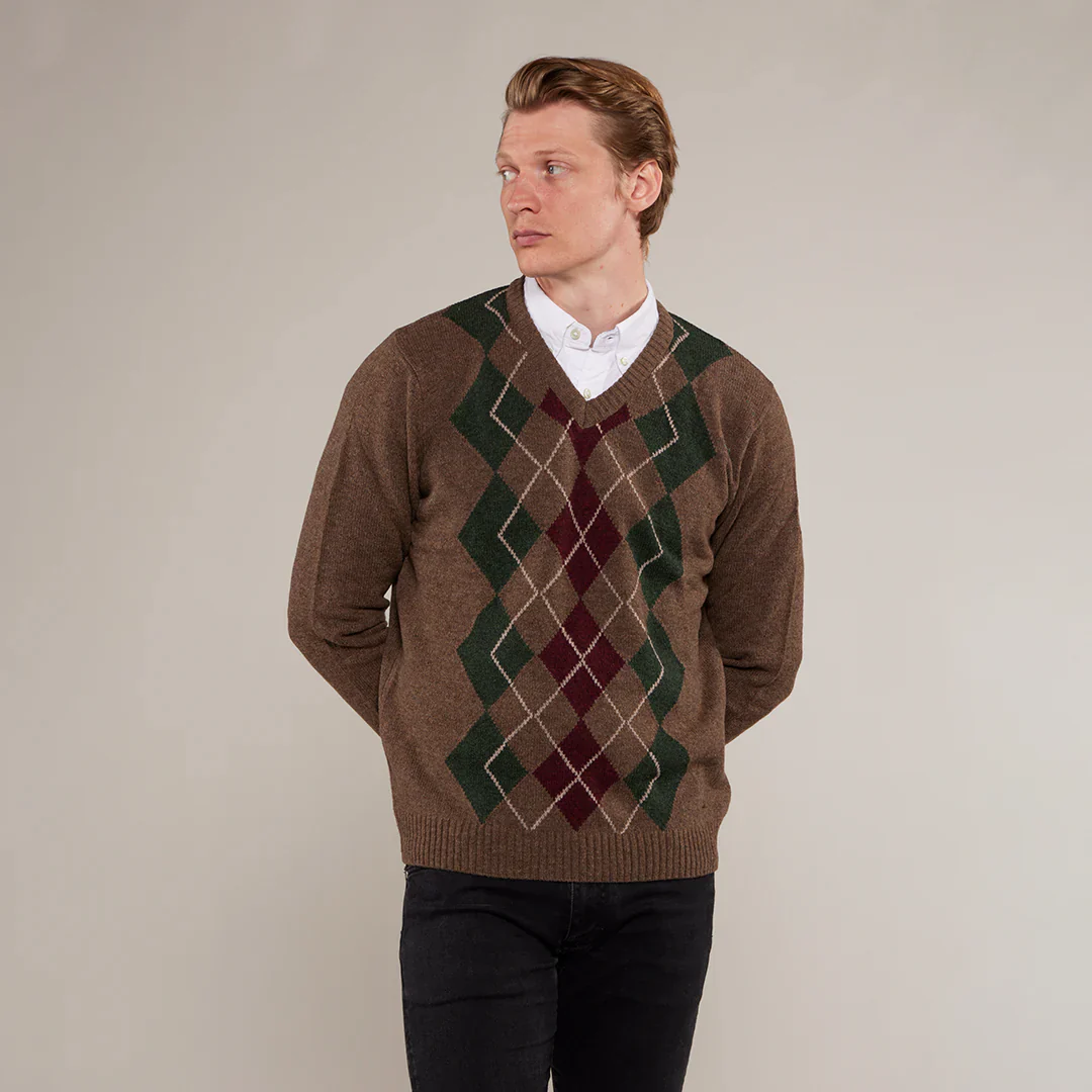 Toggi Men's Cove V Neck Argyle Jumper