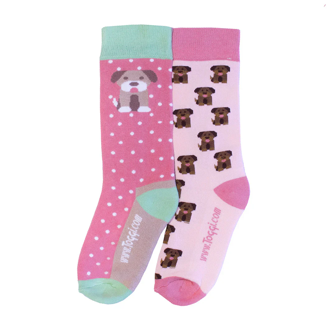 Toggi Pretty Puppy Childrens Socks 2 Pack