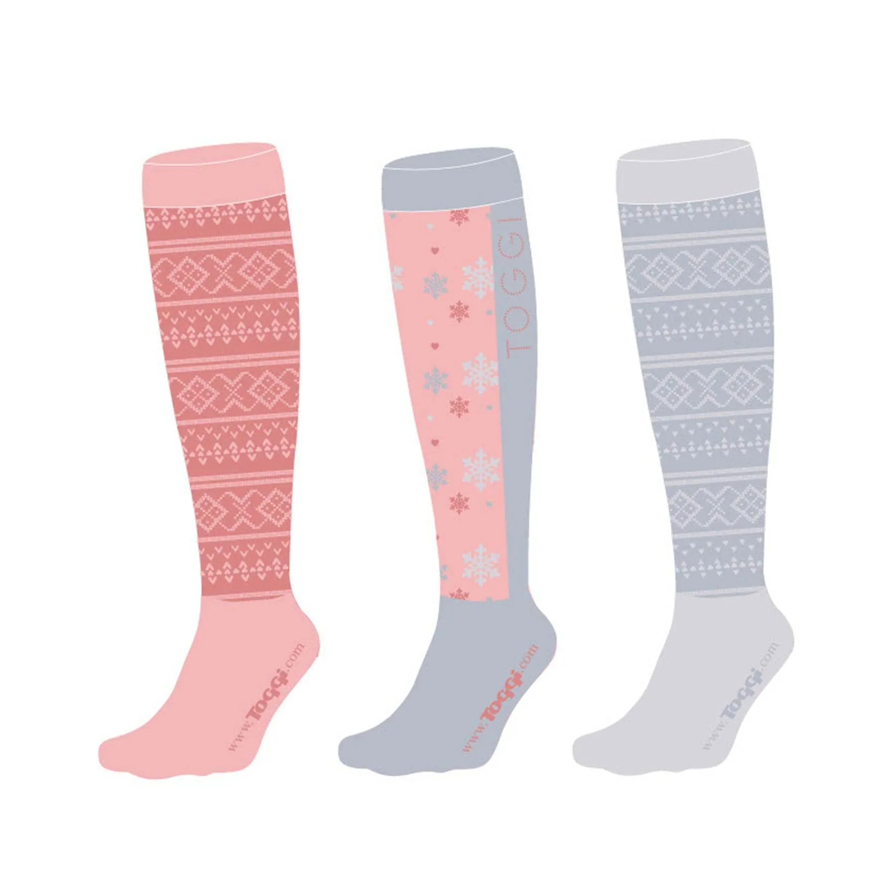 Toggi Womens Fairisle 3 Pack Socks